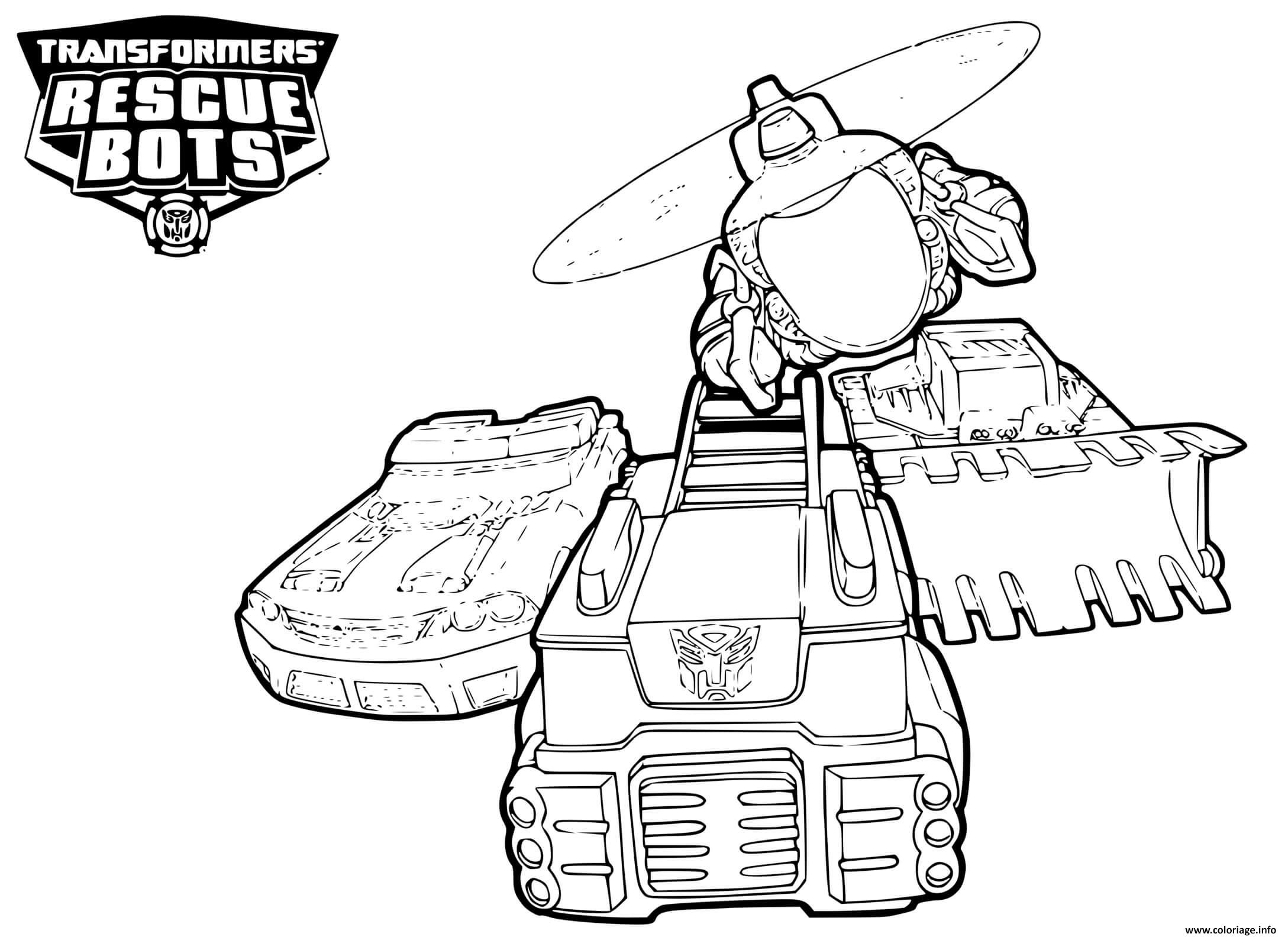 Dessin Transformers Rescue Bots Vehicles Coloriage Gratuit à Imprimer