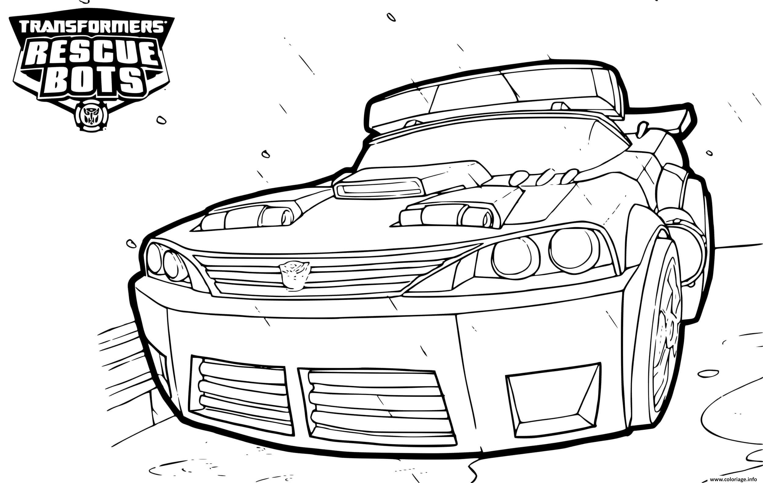 Dessin Transformers Rescue Bots Police Car Coloriage Gratuit à Imprimer