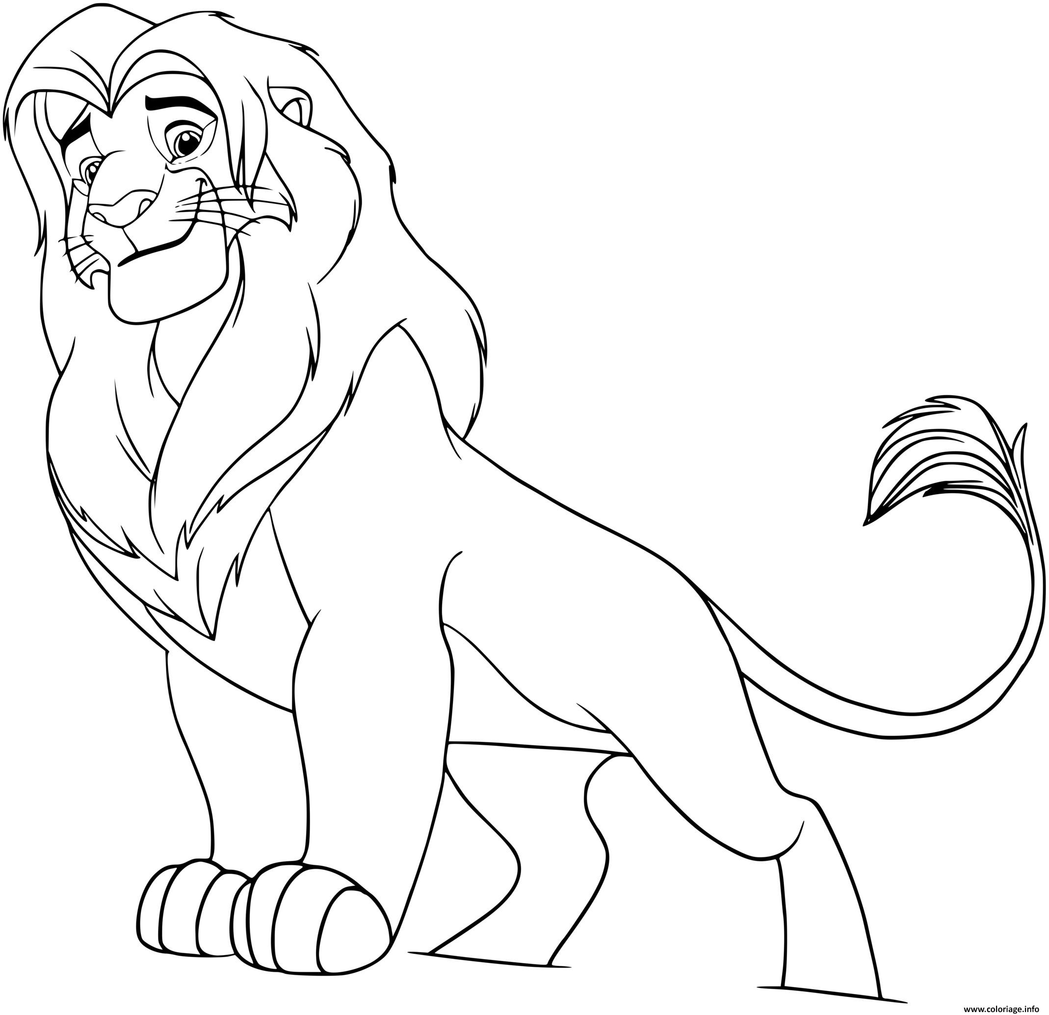 Dessin simba le grand roi lion Coloriage Gratuit à Imprimer