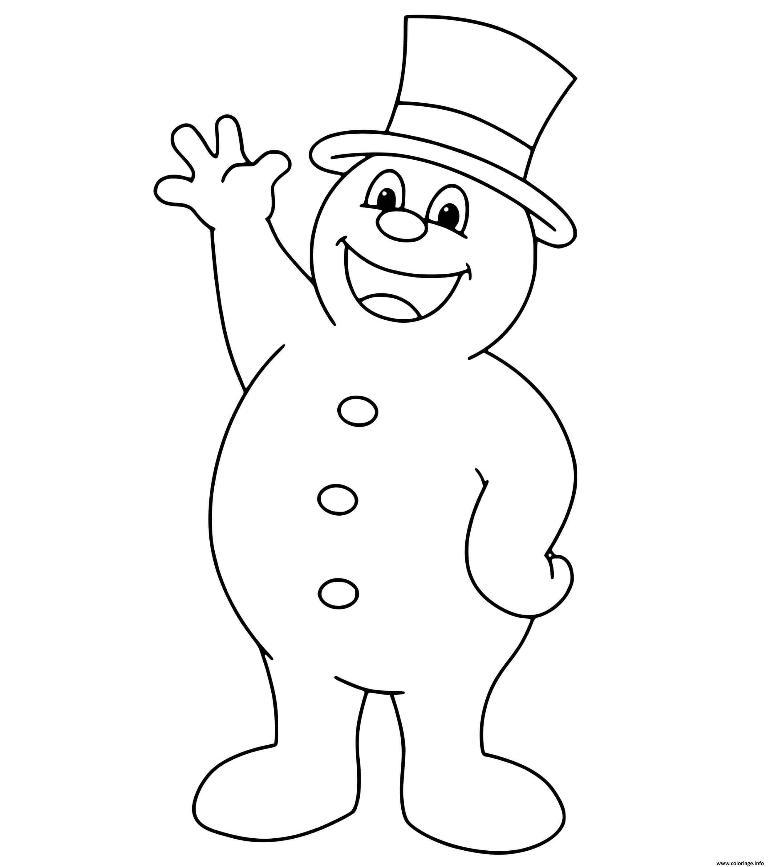 Coloriage Frosty Le Bonhomme De Neige Dessin Bonhomme De Neige à imprimer