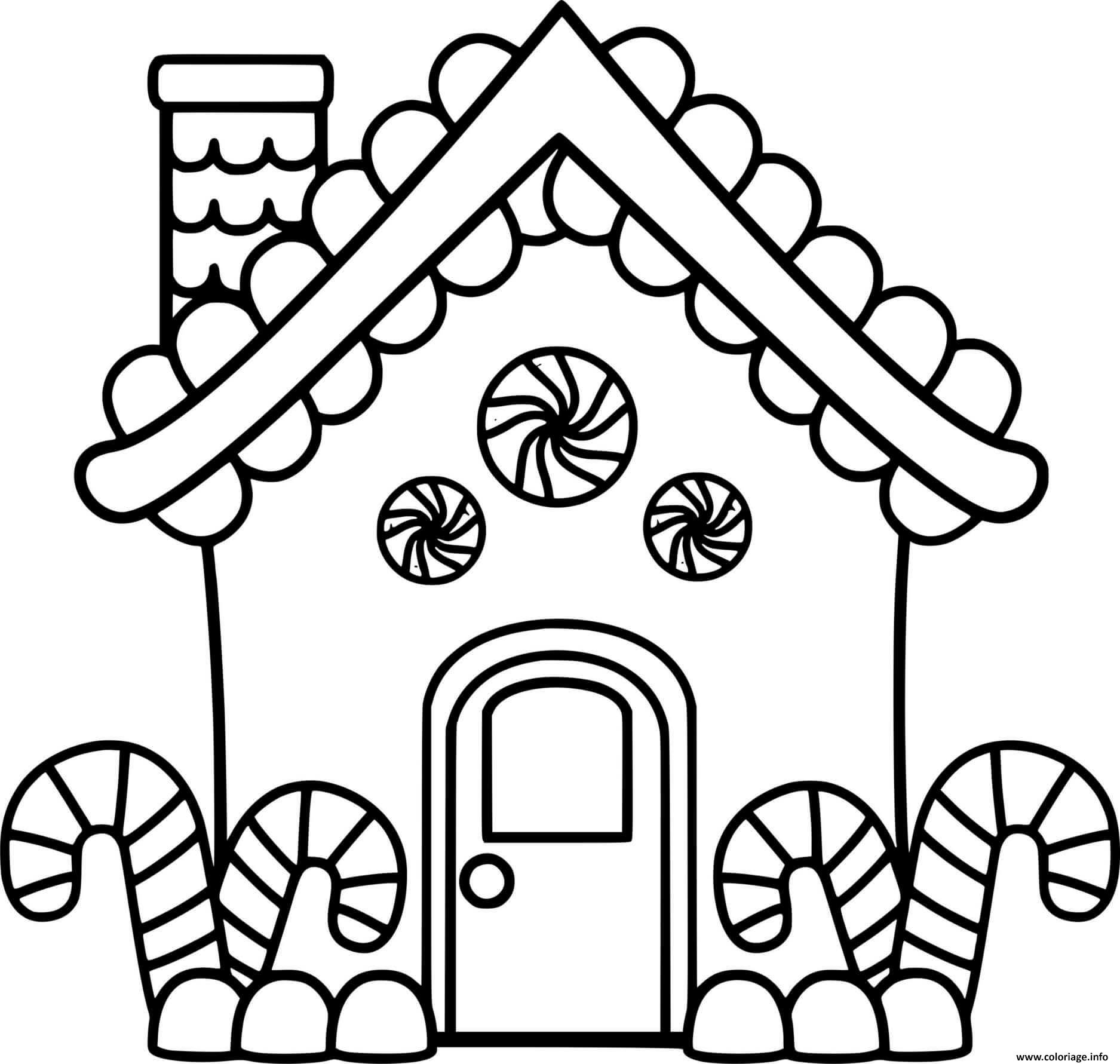 Dessin maison pain depices facile et simple Coloriage Gratuit à Imprimer