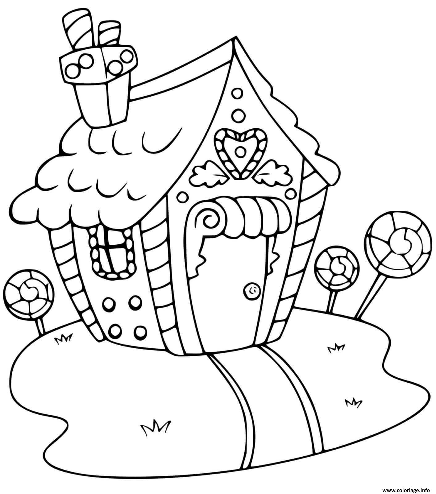 Dessin gingerbread house Coloriage Gratuit à Imprimer