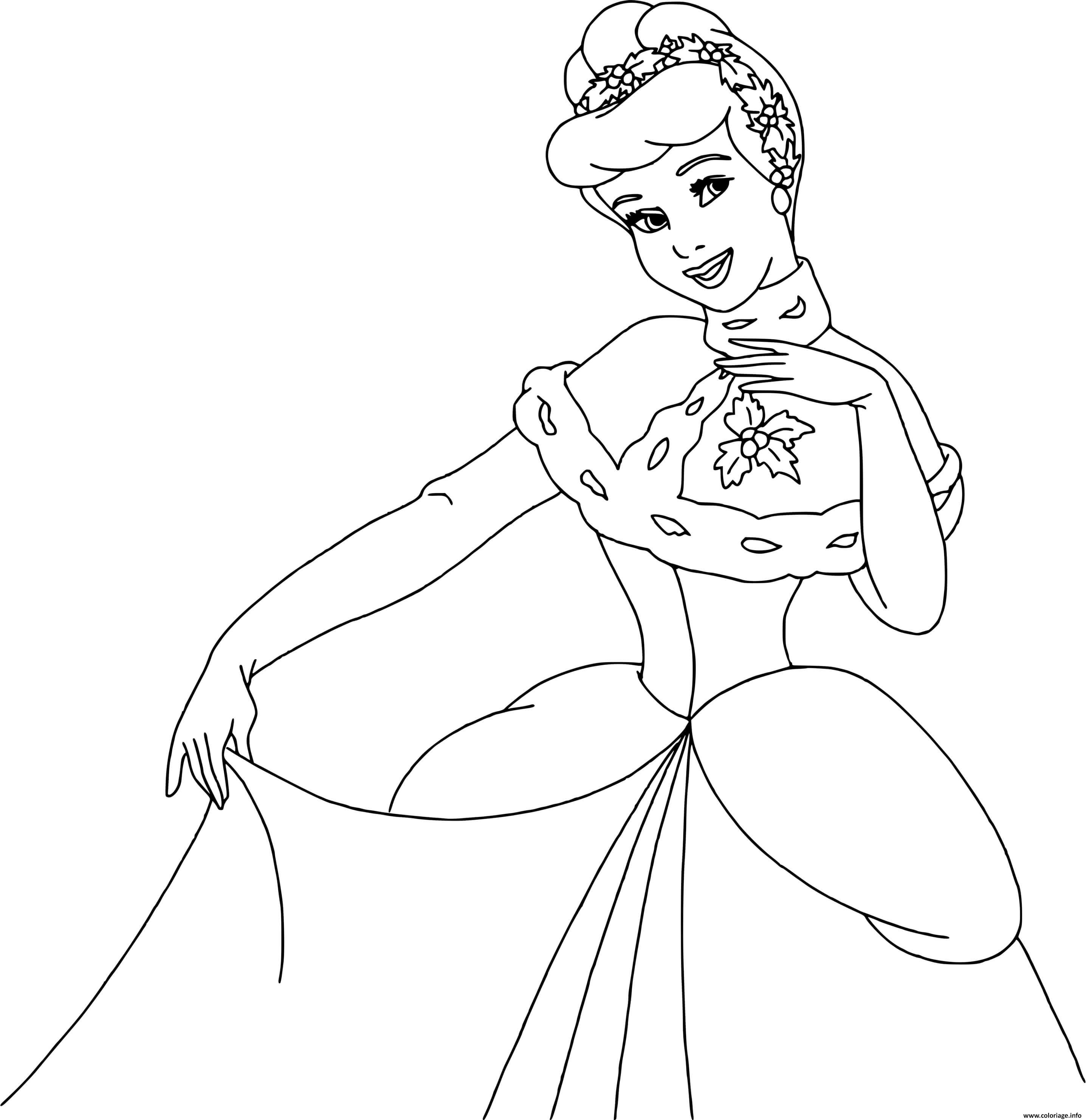 Dessin Cinderella posing Coloriage Gratuit à Imprimer