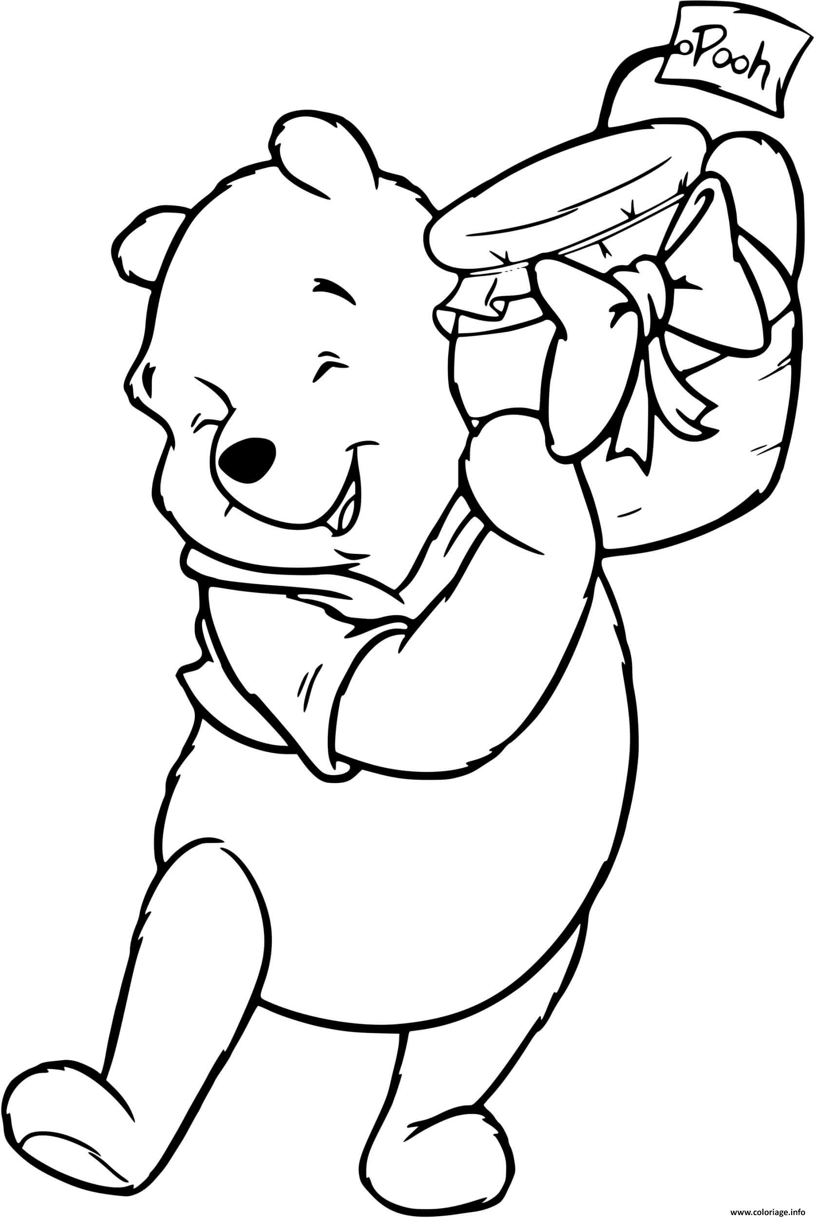 Dessin Winnie the Pooh present Coloriage Gratuit à Imprimer