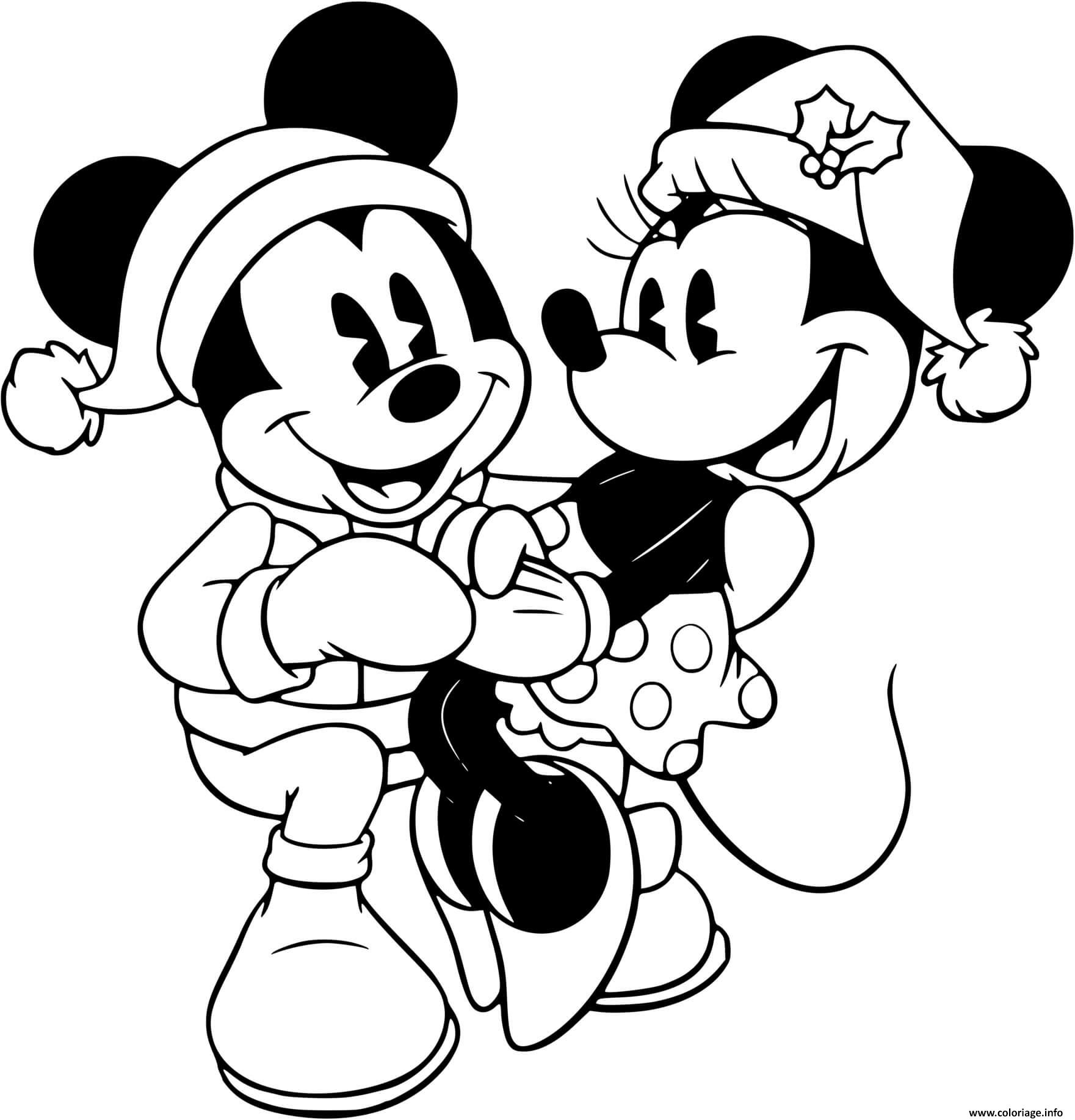 Dessin Minnie sitting on Mickey lap Coloriage Gratuit à Imprimer