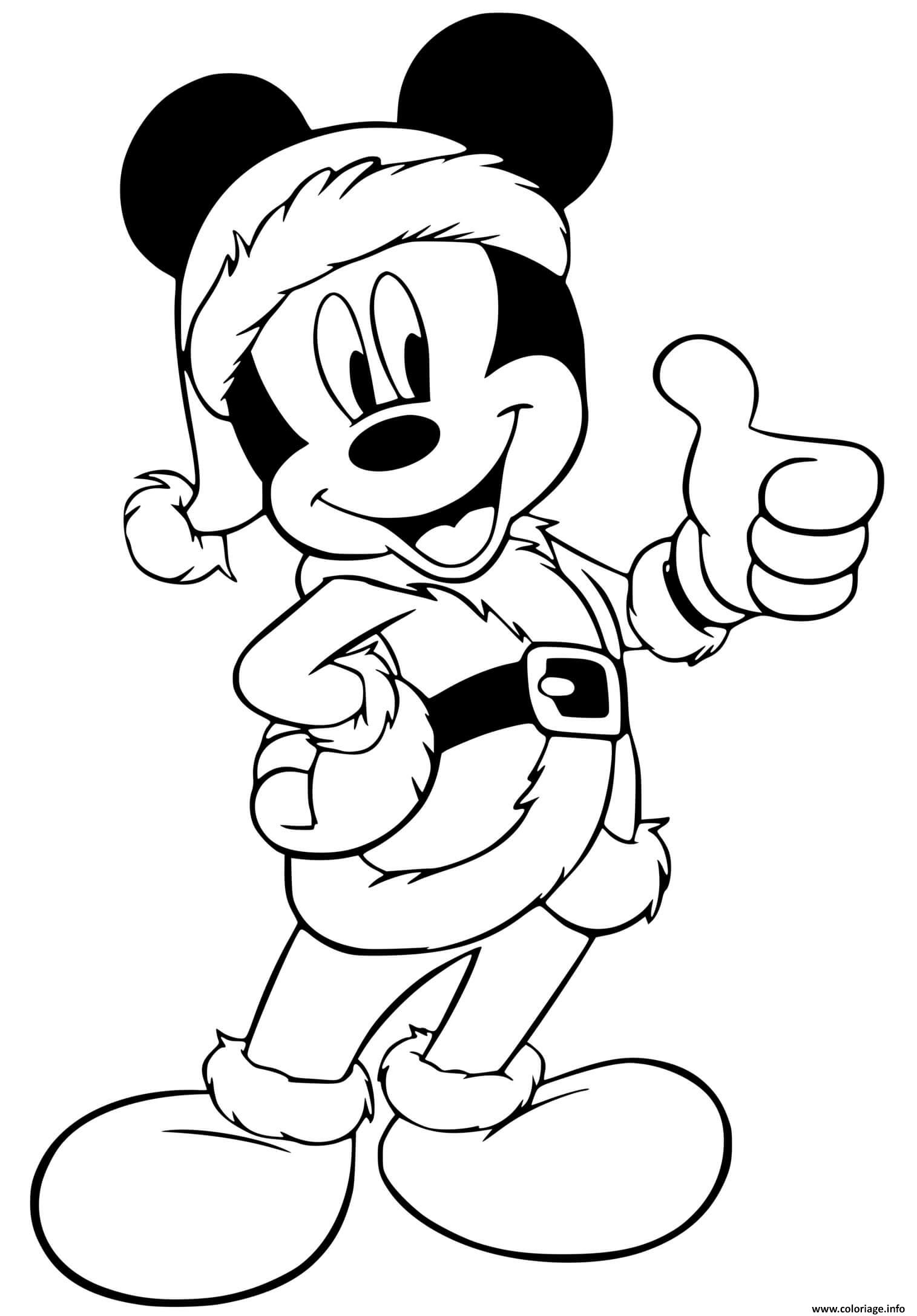 Dessin Mickey giving thumbs up Coloriage Gratuit à Imprimer