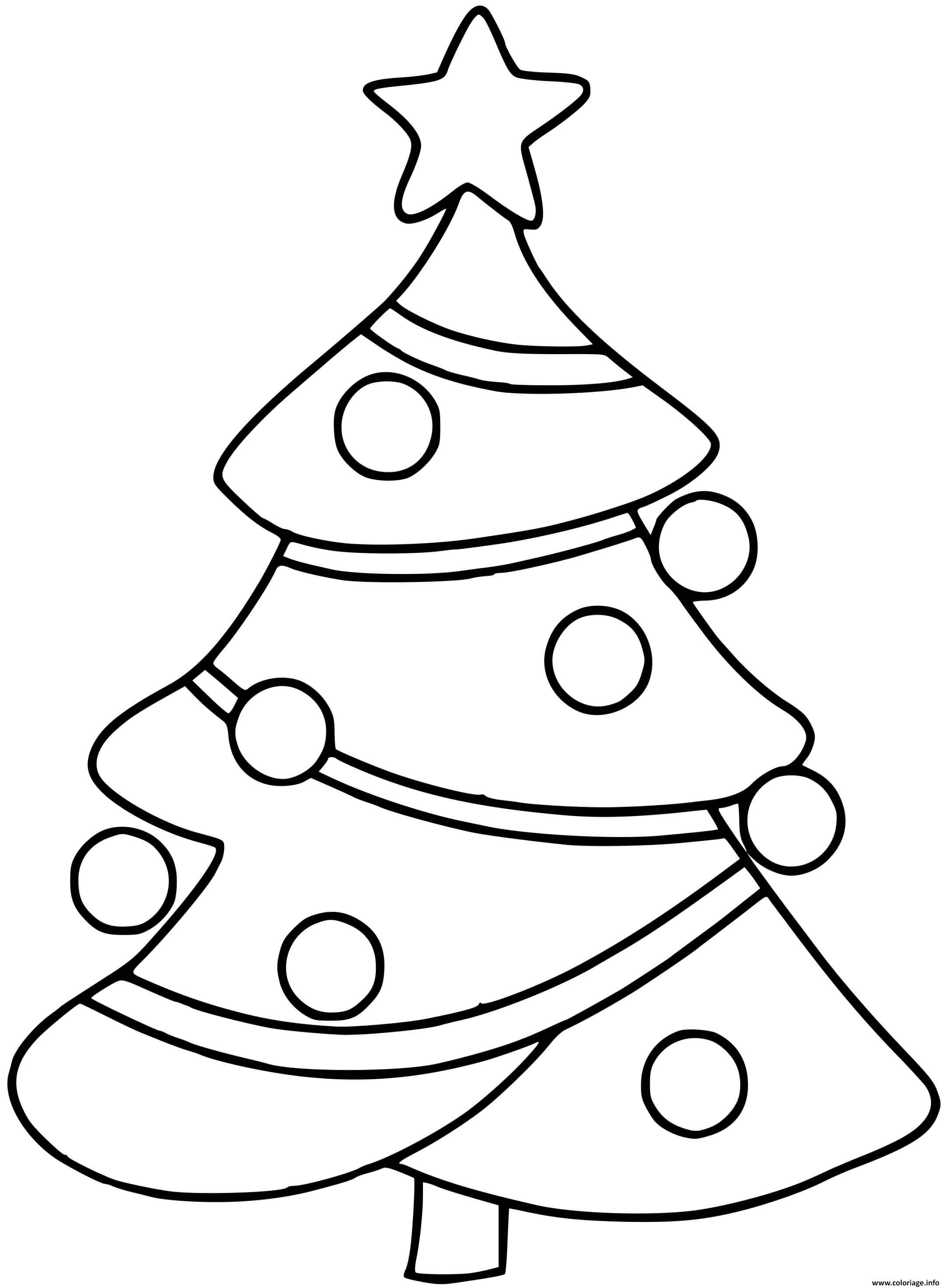 Coloriage Sapin De Noel Simple Et Facile Pour Maternelle Dessin Noel ...