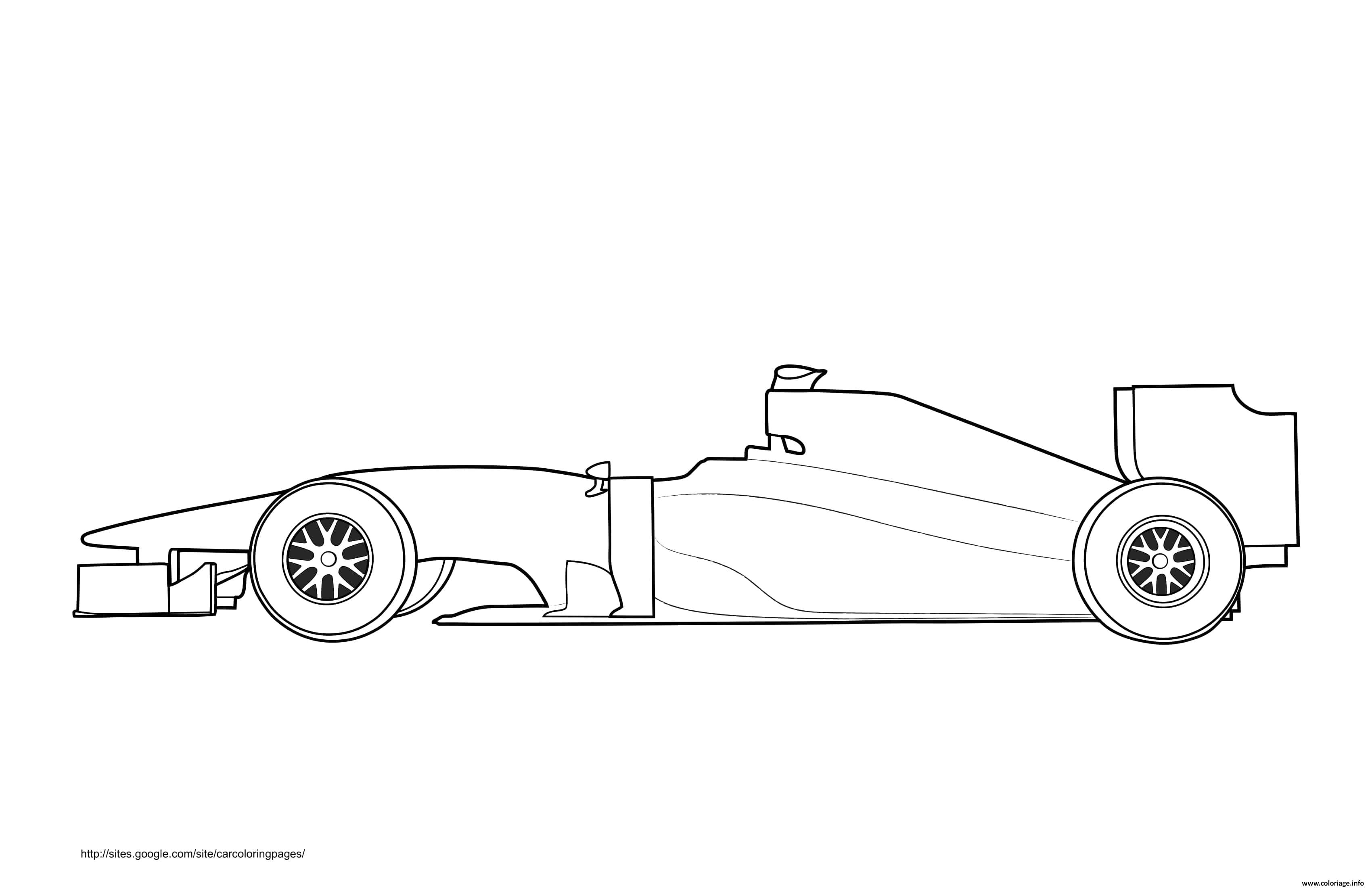 Dessin F1 Car White Label Coloriage Gratuit à Imprimer