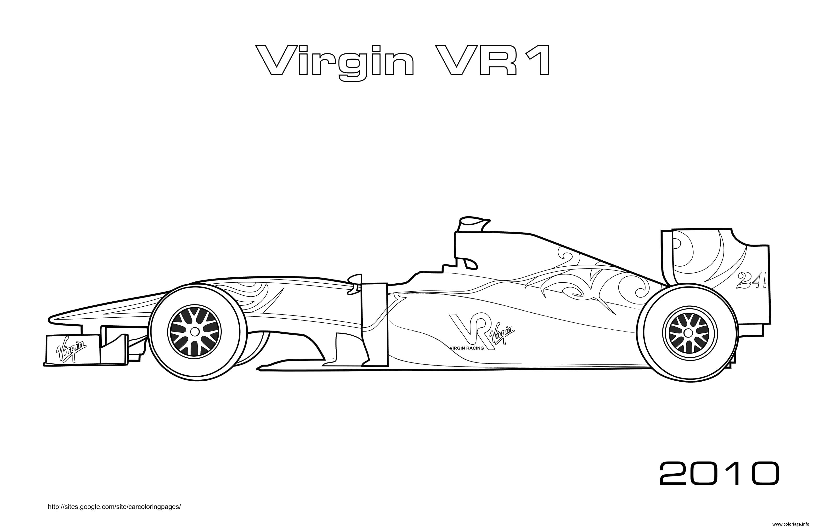 Dessin F1 Virgin Vr1 2010 Coloriage Gratuit à Imprimer