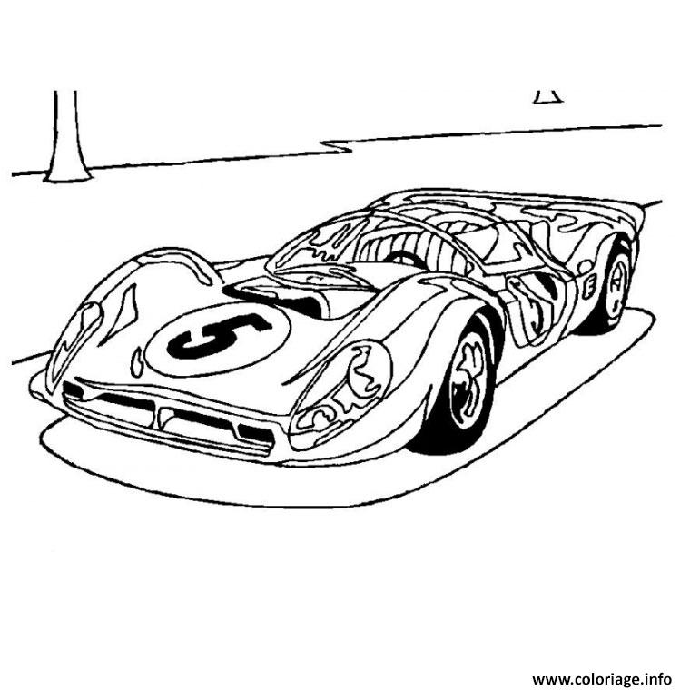 Dessin automobile ferrari pour la competition Coloriage Gratuit à Imprimer