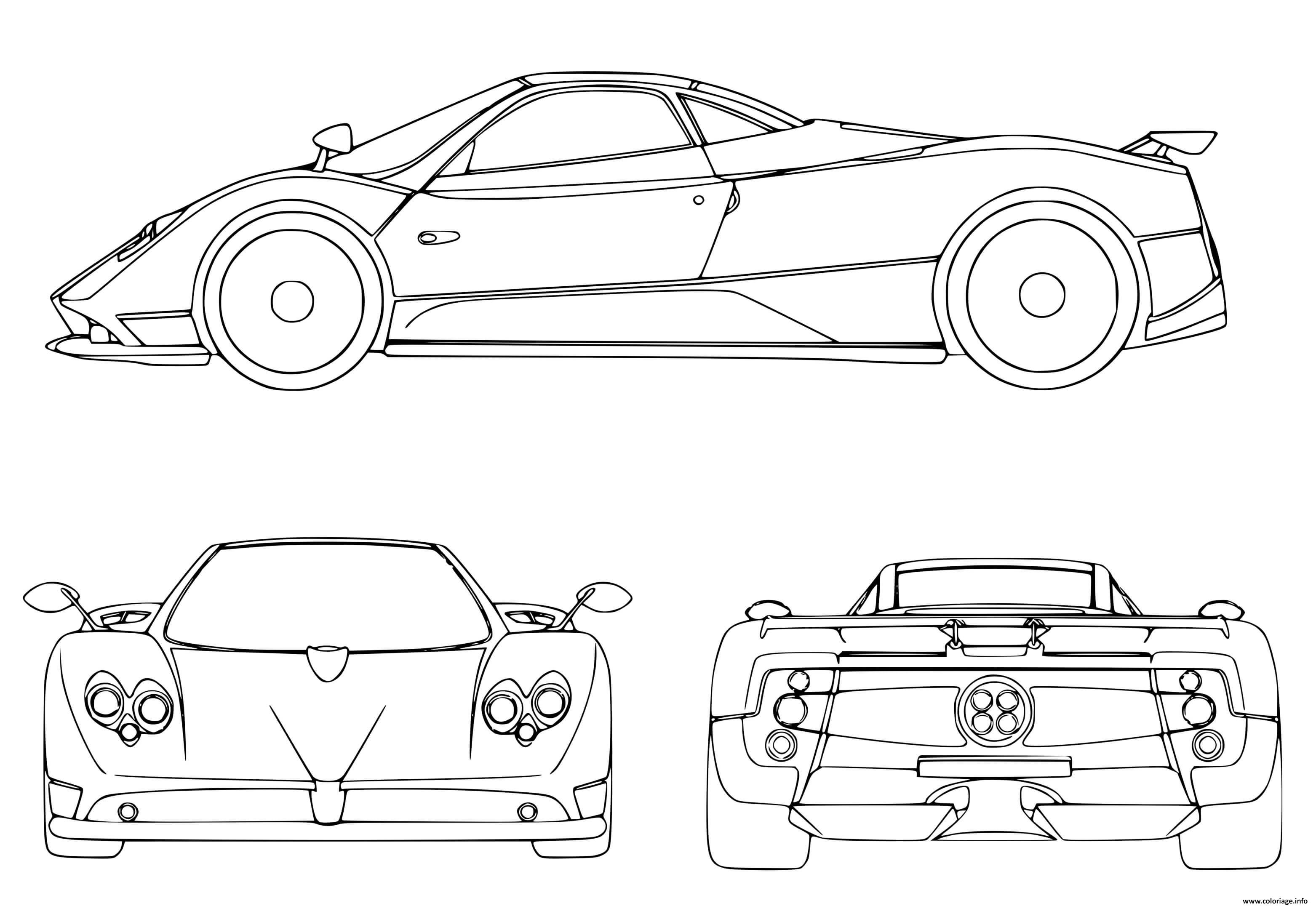 Dessin voiture de sport turbo pour course automobile Coloriage Gratuit à Imprimer