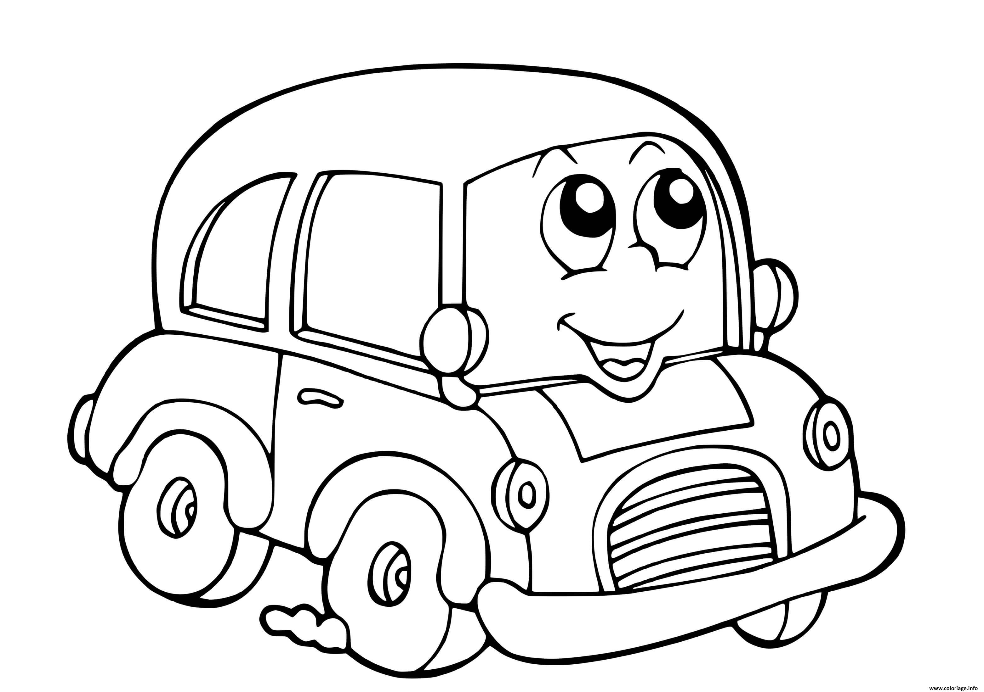 Coloriage Voiture Facile Maternelle Dessin Voiture De Course à imprimer