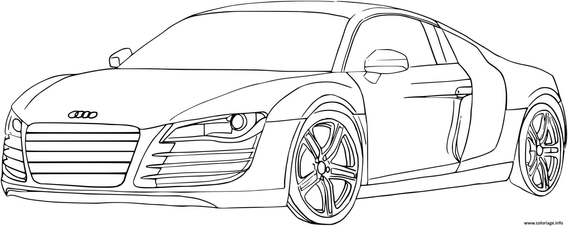 Dessin voiture de sport audi Coloriage Gratuit à Imprimer