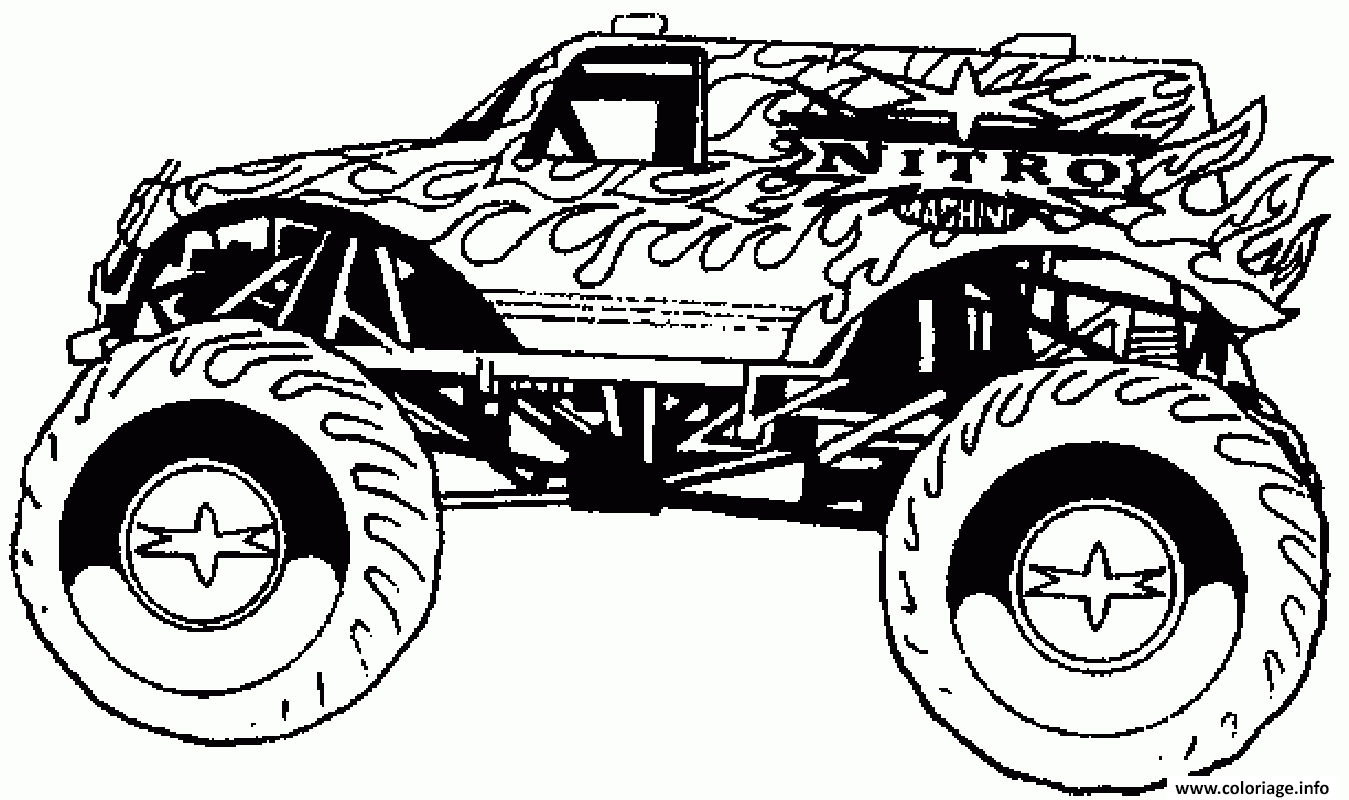 Dessin hot wheels 4x4 nitro Coloriage Gratuit à Imprimer