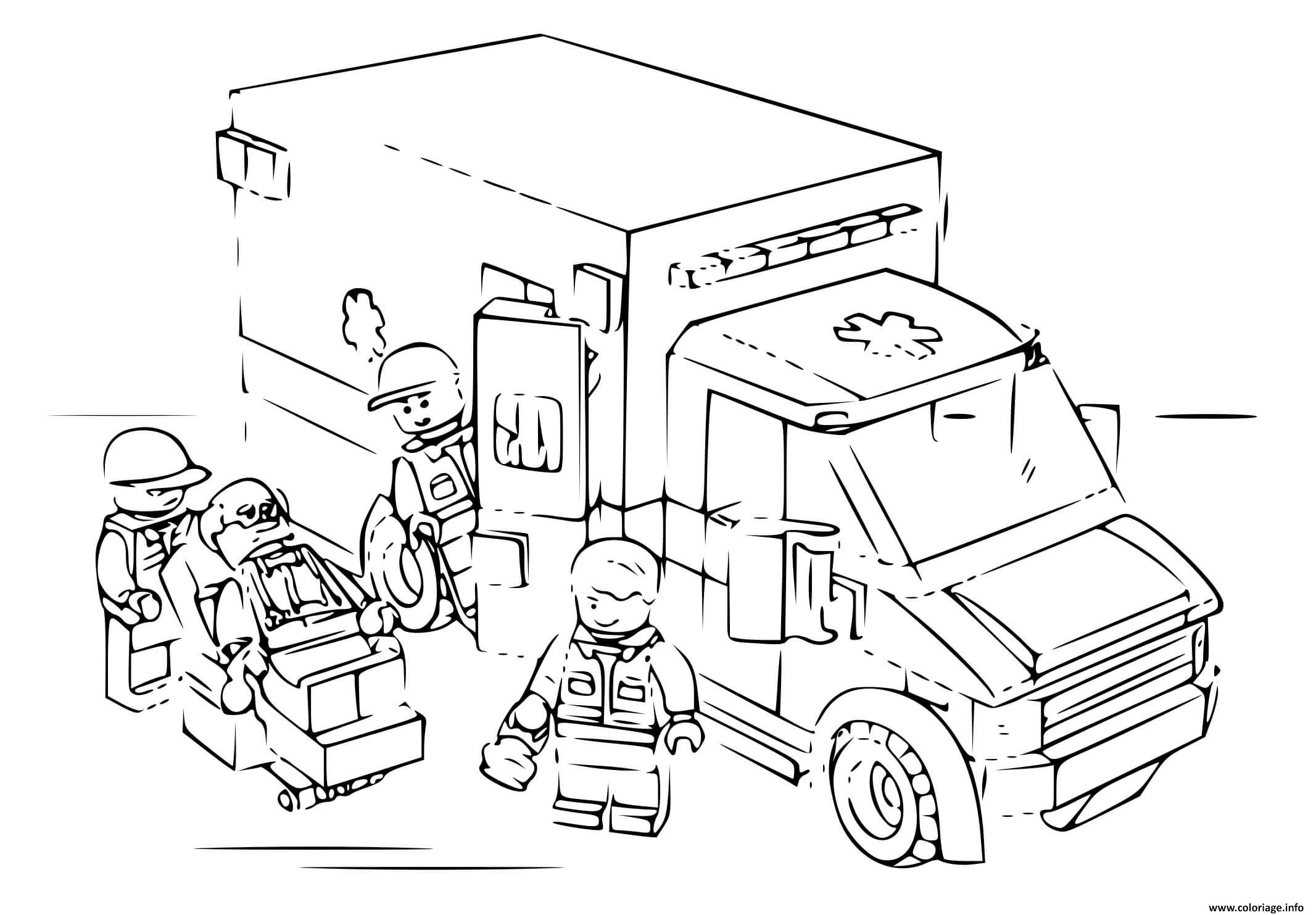 Dessin lego police ambulance Coloriage Gratuit à Imprimer