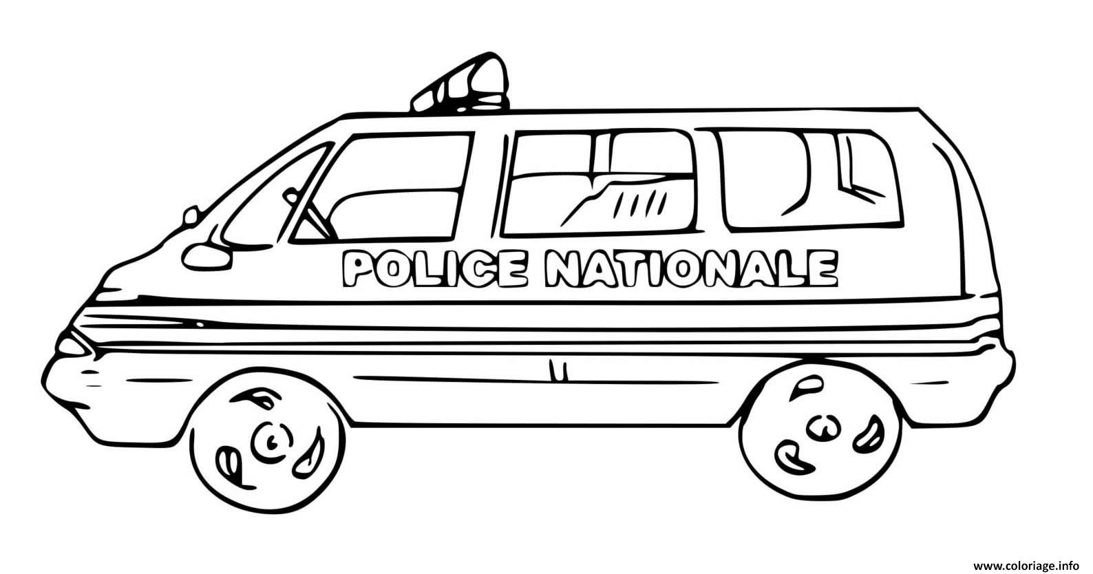 Dessin police nationale Coloriage Gratuit à Imprimer