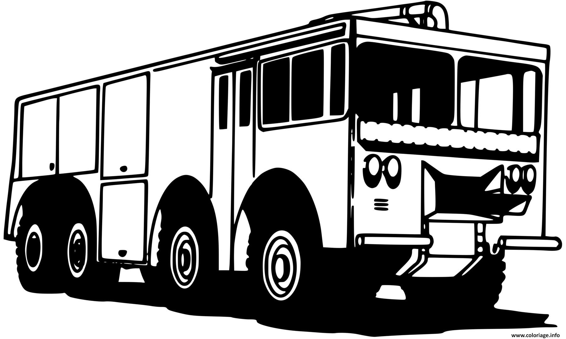 Dessin camion des pompiers Coloriage Gratuit à Imprimer