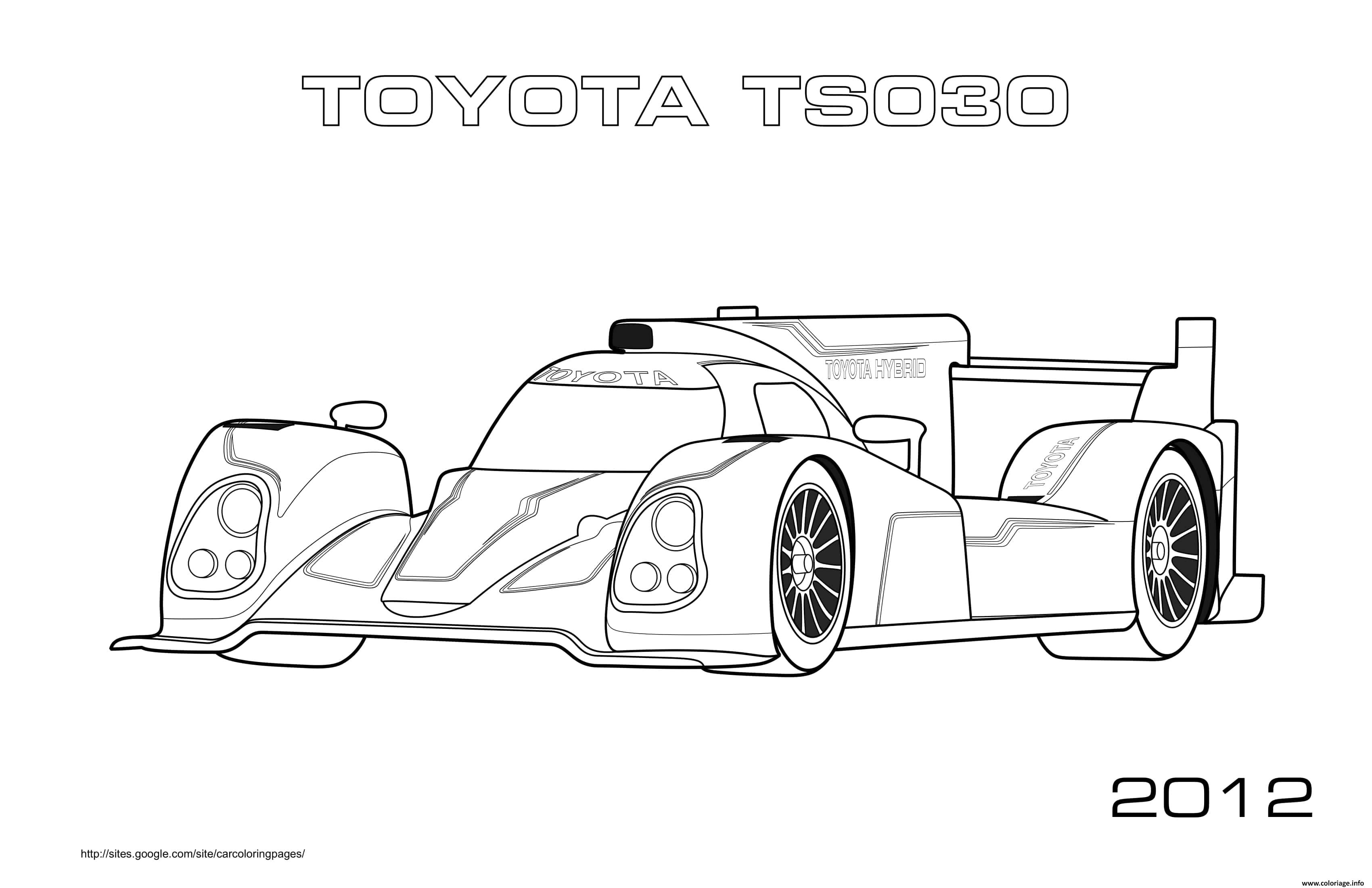 Dessin Sport F1 Toyota Ts030 2012 Coloriage Gratuit à Imprimer