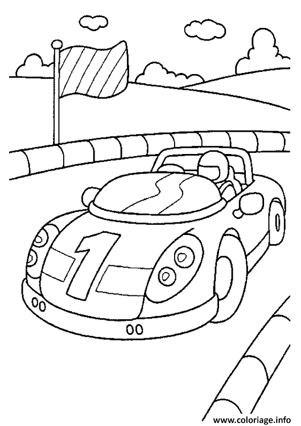 Dessin voiture decourse formule 1 Coloriage Gratuit à Imprimer