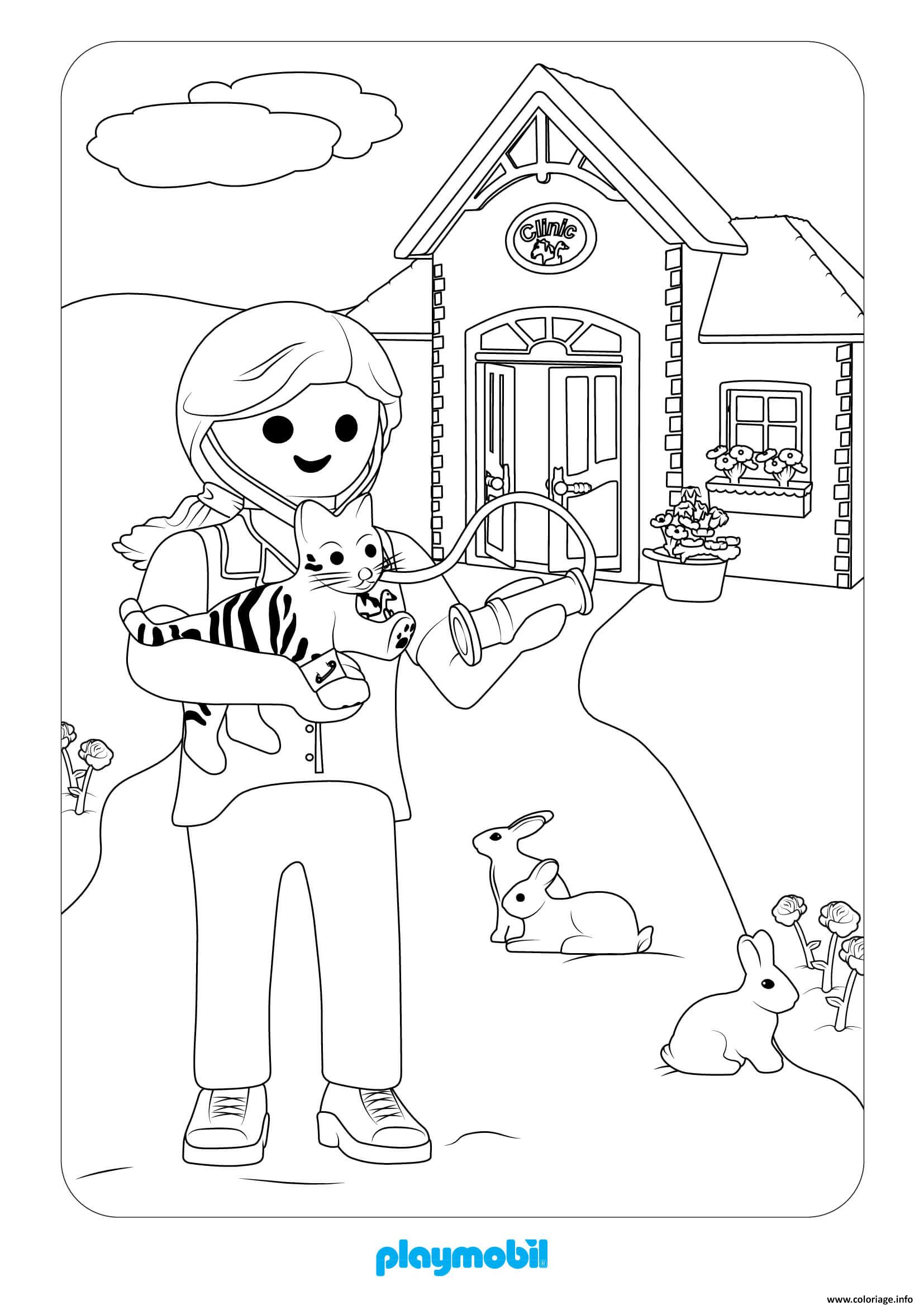 Coloriage Playmobile Le Veterinaire 2 Dessin Playmobil A Imprimer