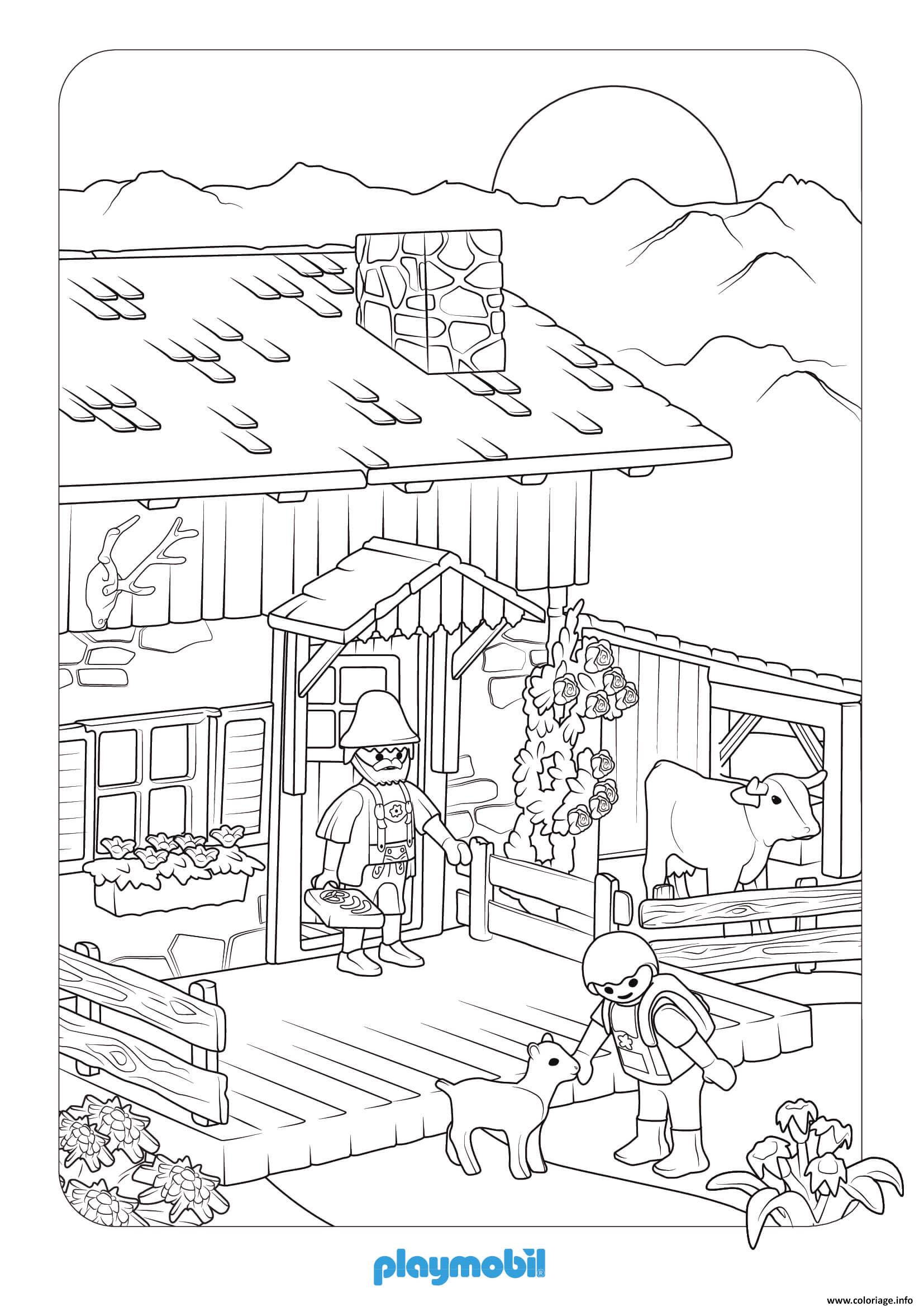 Coloriage Playmobil Avec Un Fermier 6845