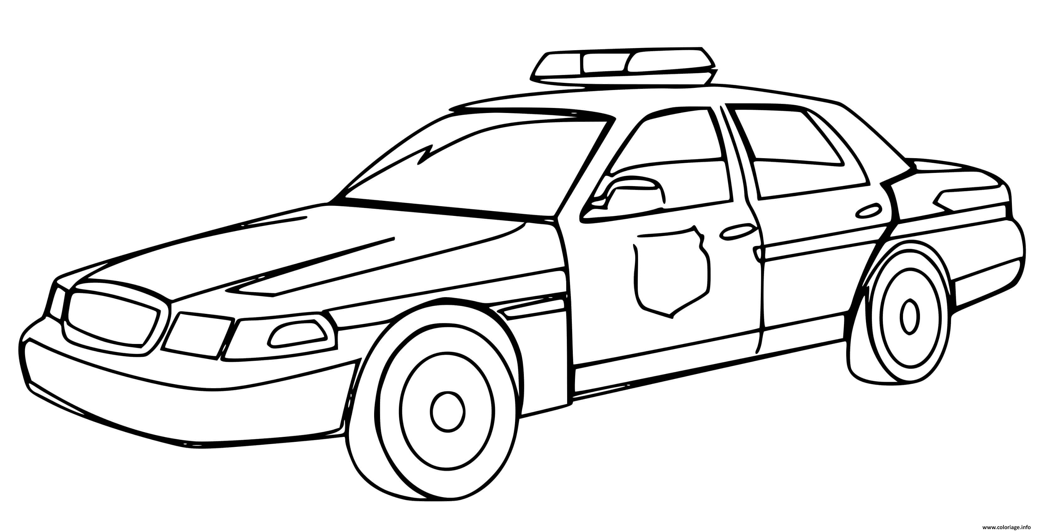 Voiture De Police À Dessiner / Coloriage voiture police sur