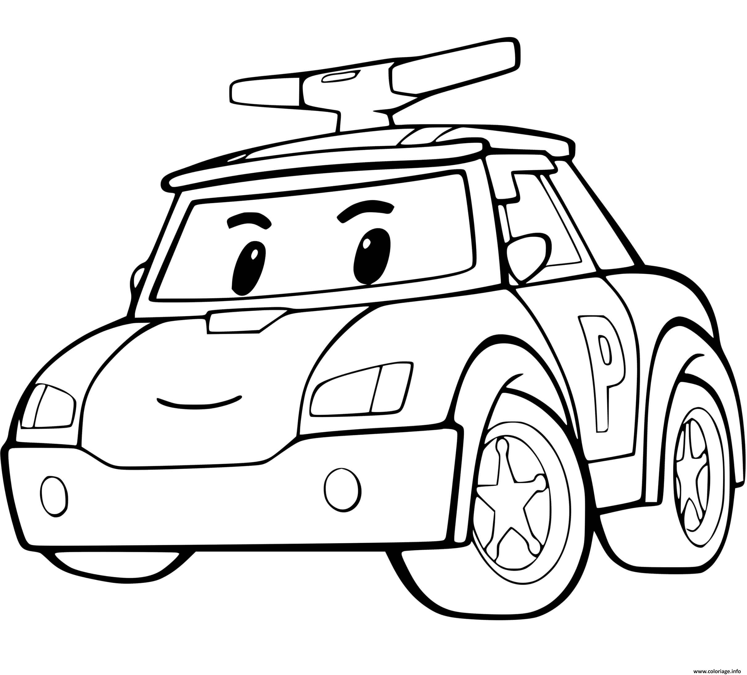 Coloriage Voiture De Police Materinelle Facile Jecolorie Com