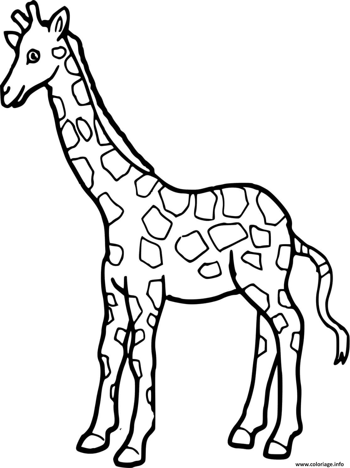 Dessin une girafe a colorier Coloriage Gratuit à Imprimer