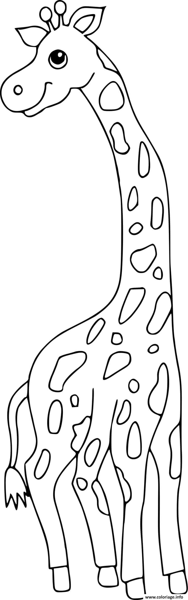 Coloriage Grande Girafe Dessin à Imprimer