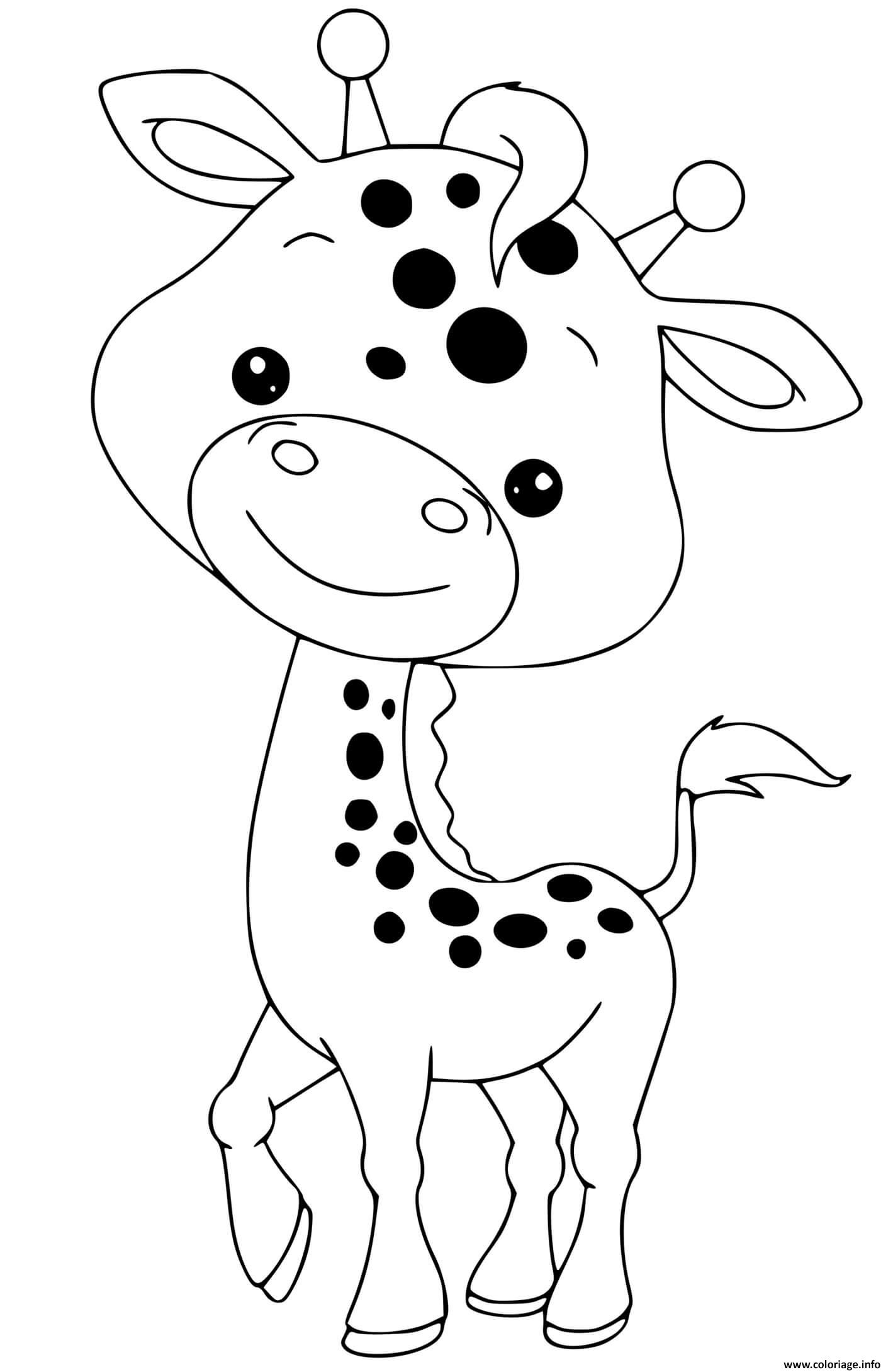 Coloriage Bebe Girafe Maternelle Dessin à Imprimer