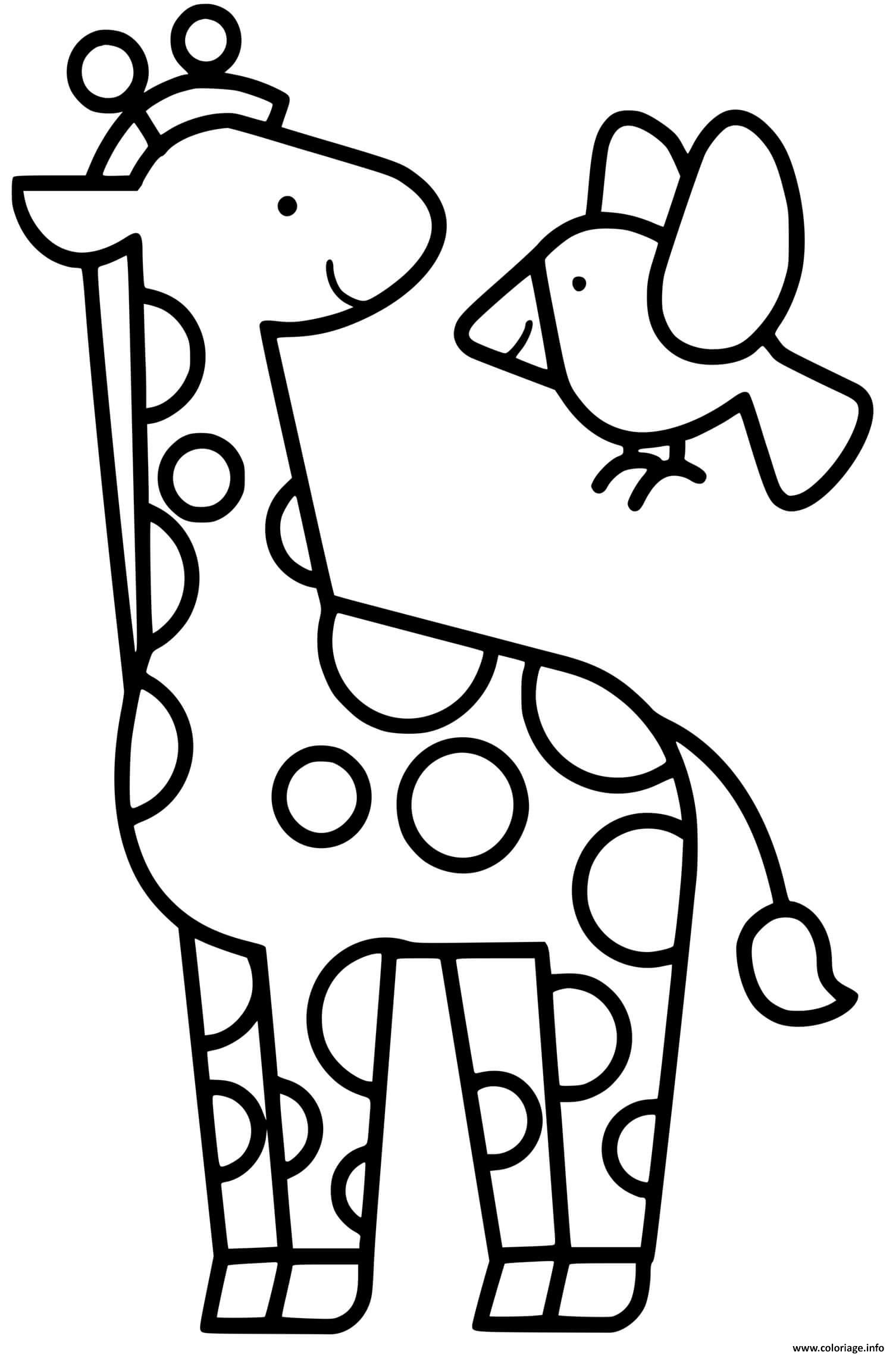 Dessin girafe maternelle facile Coloriage Gratuit à Imprimer