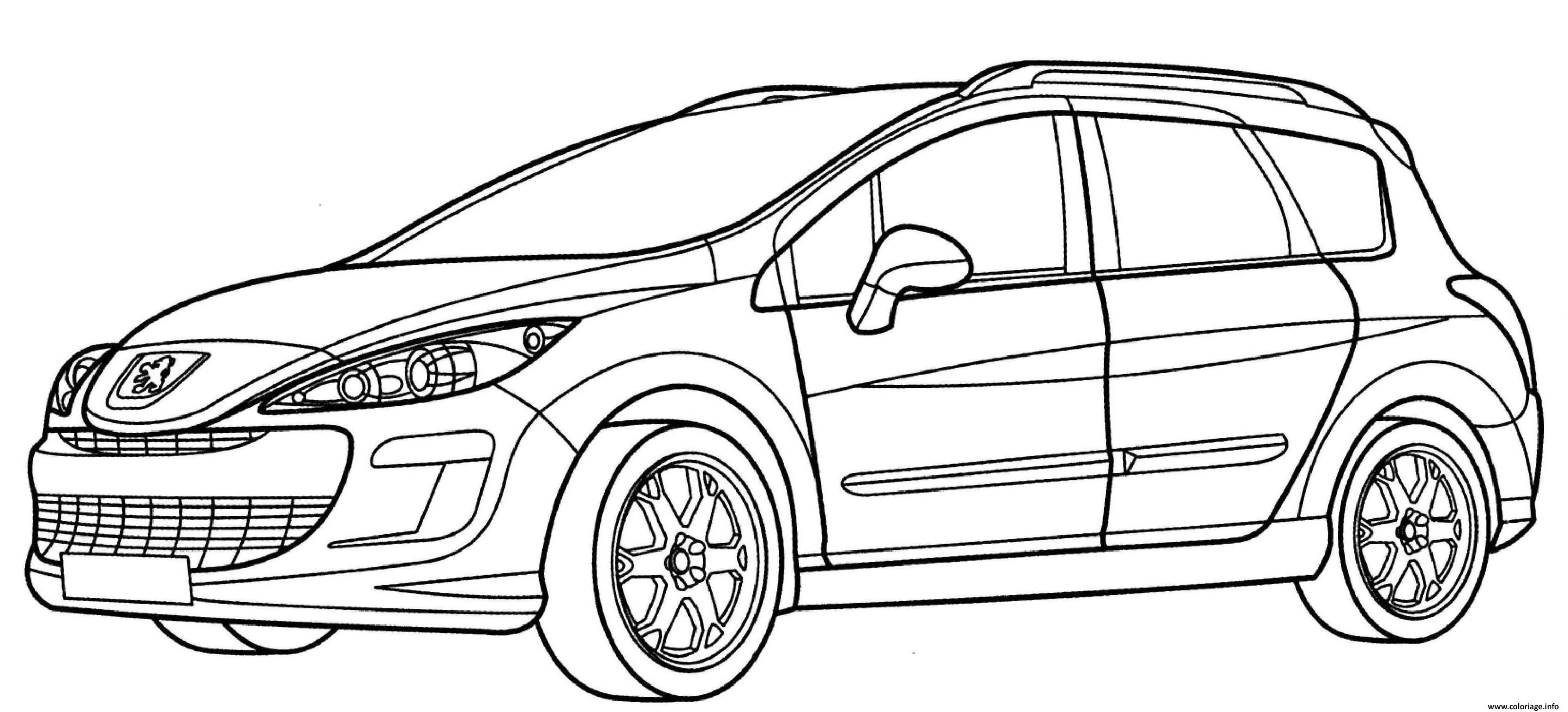 Coloriage Peugeot 308 Sw  JeColorie.com