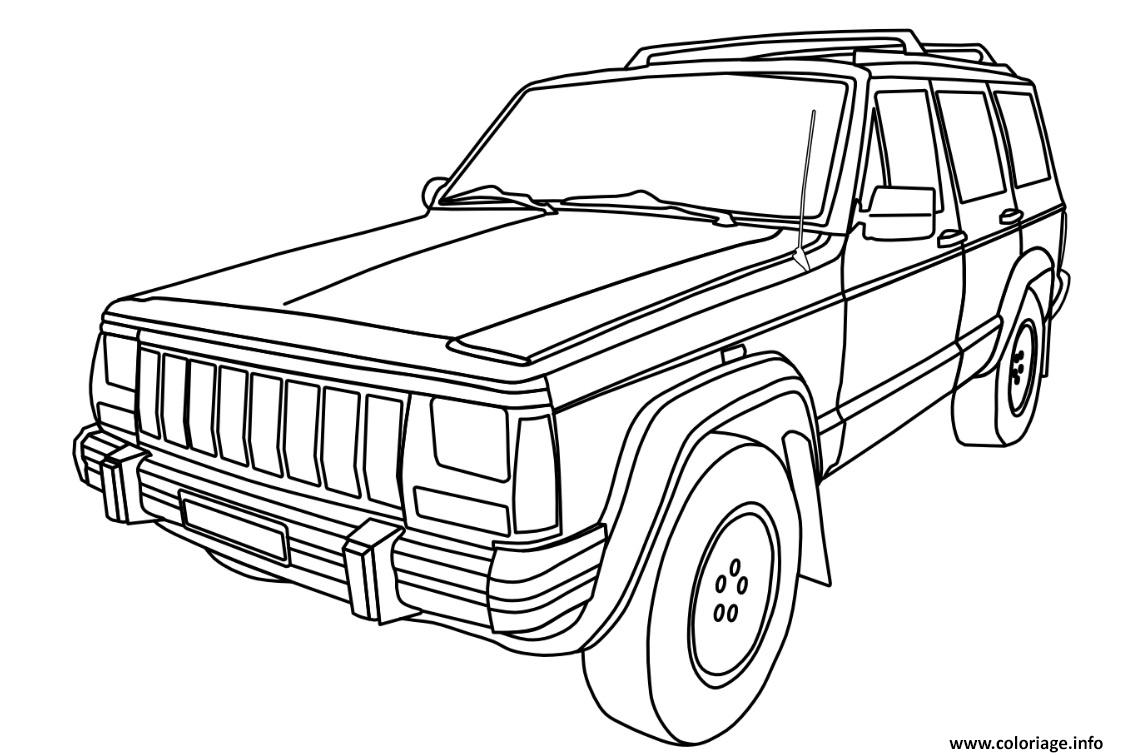 Coloriage 4x4 Jeep Automobile Dessin à Imprimer