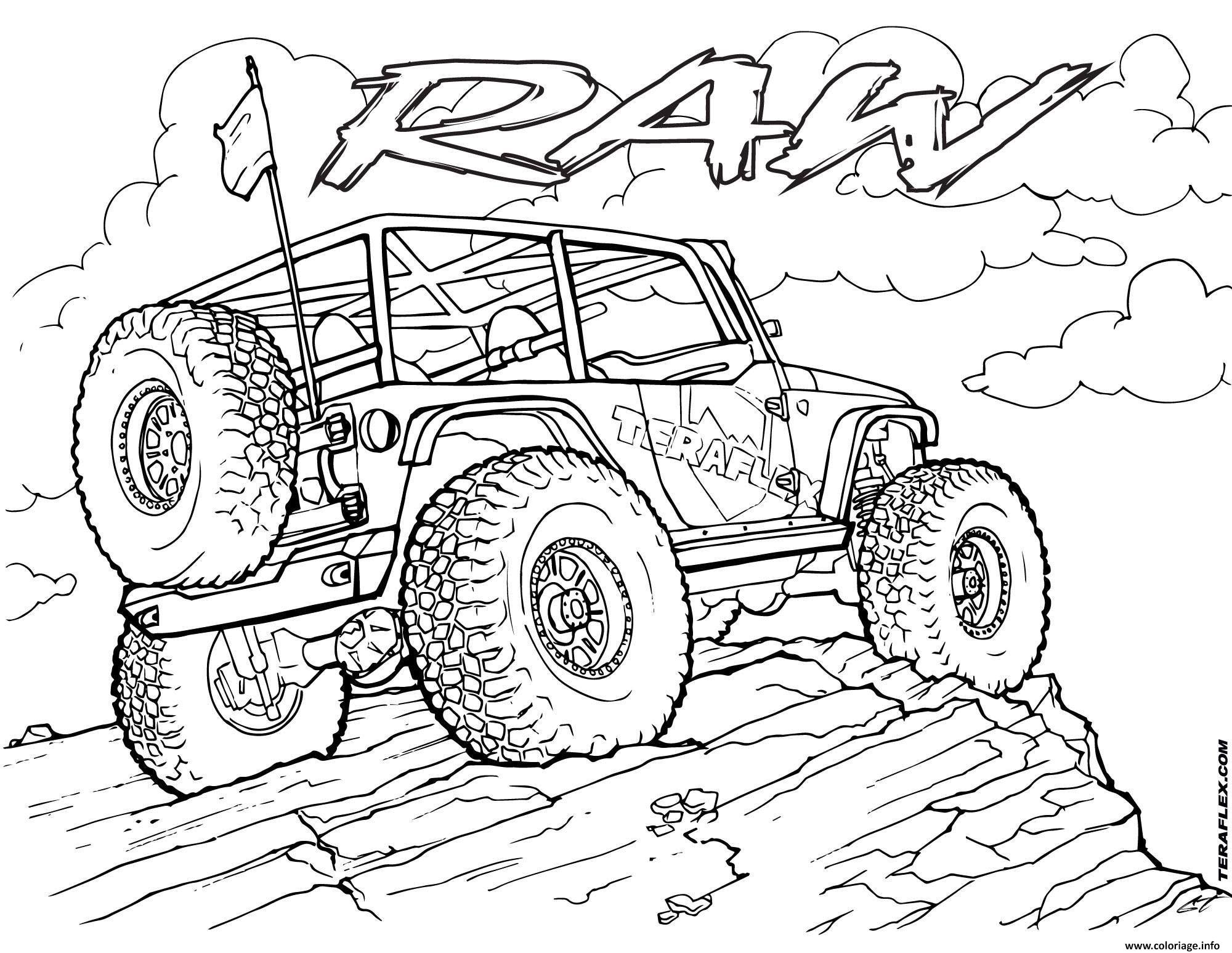 Coloriage 4x4 Jeep Teraflex - JeColorie.com