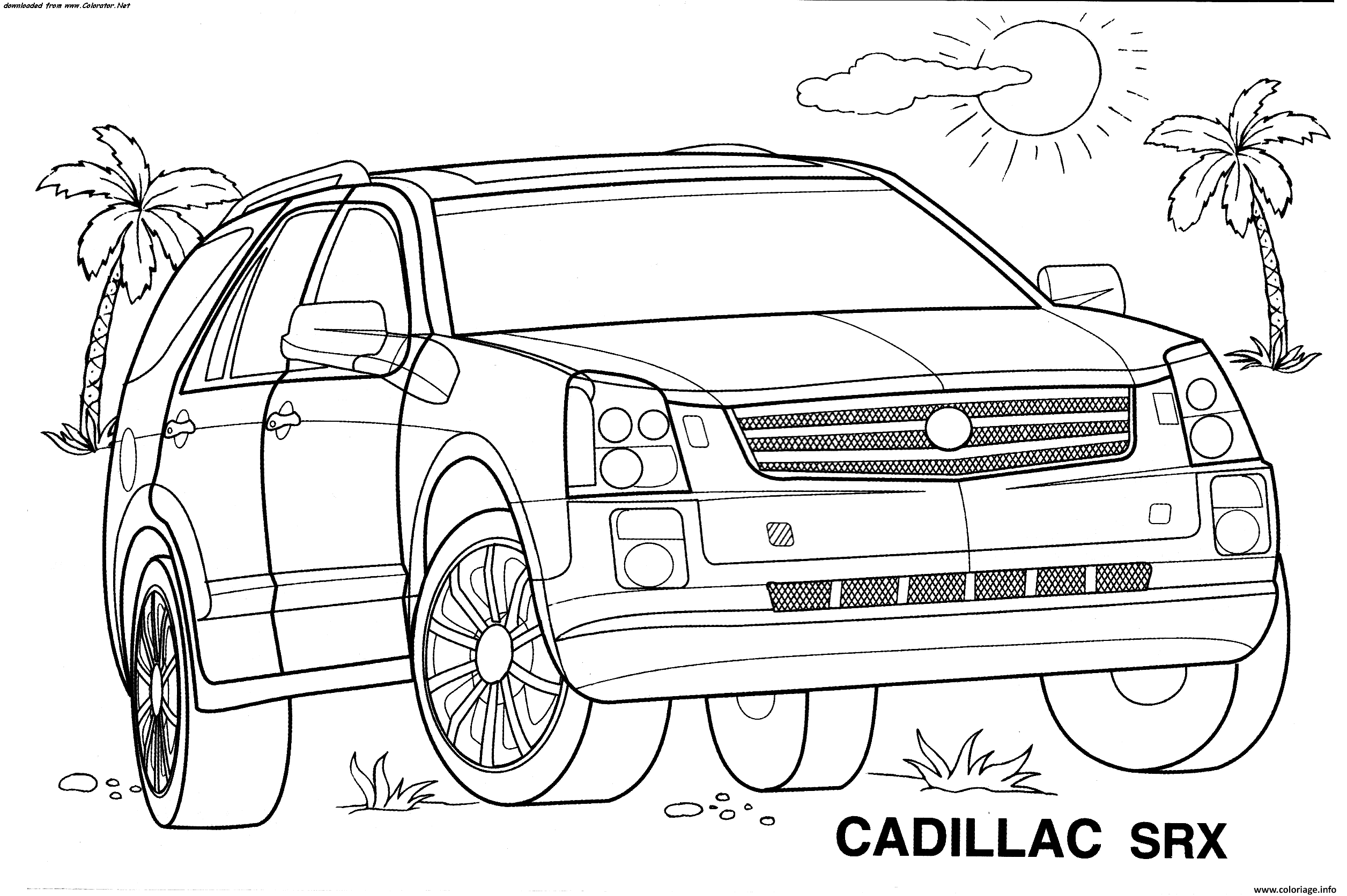 Coloriage Voiture Cadillac 4x4 SRX Dessin à Imprimer