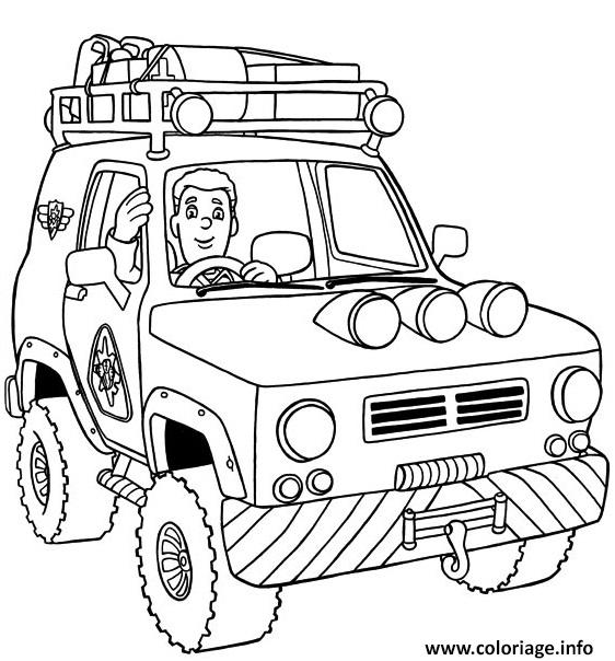 Coloriage Voiture 4x4 Pompier Dessin 4x4 à imprimer