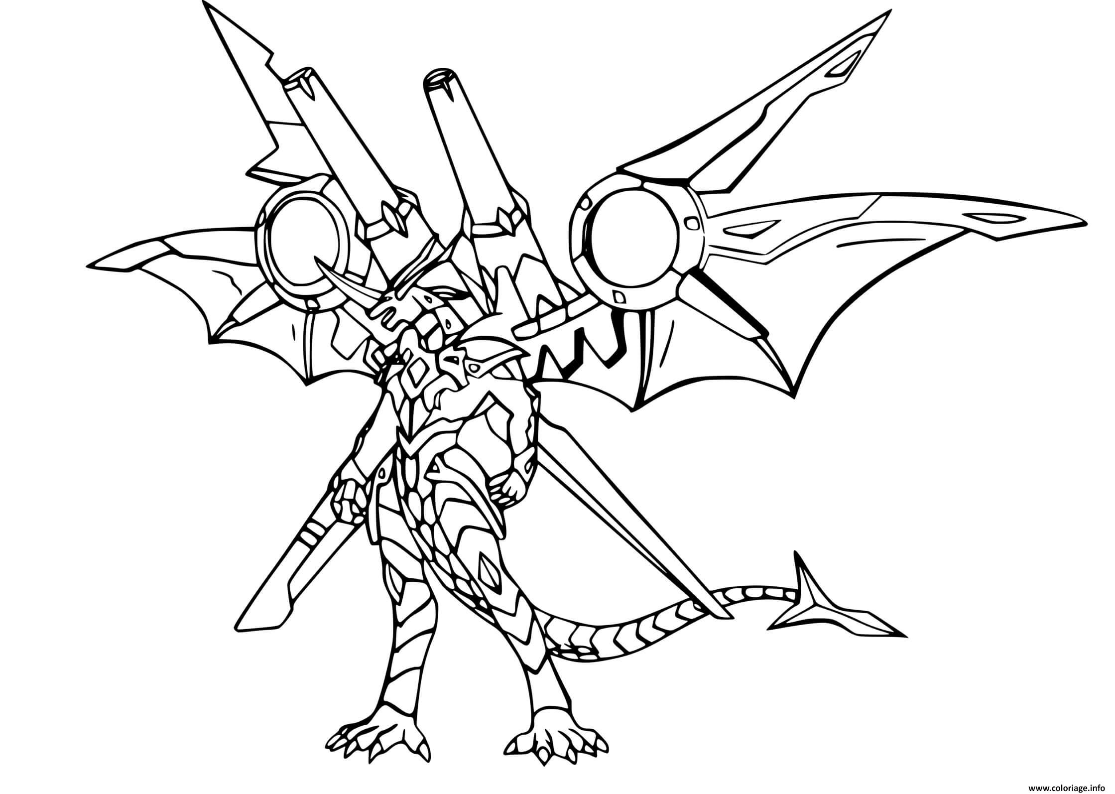 Coloriage bakugan drago avec armes - JeColorie.com