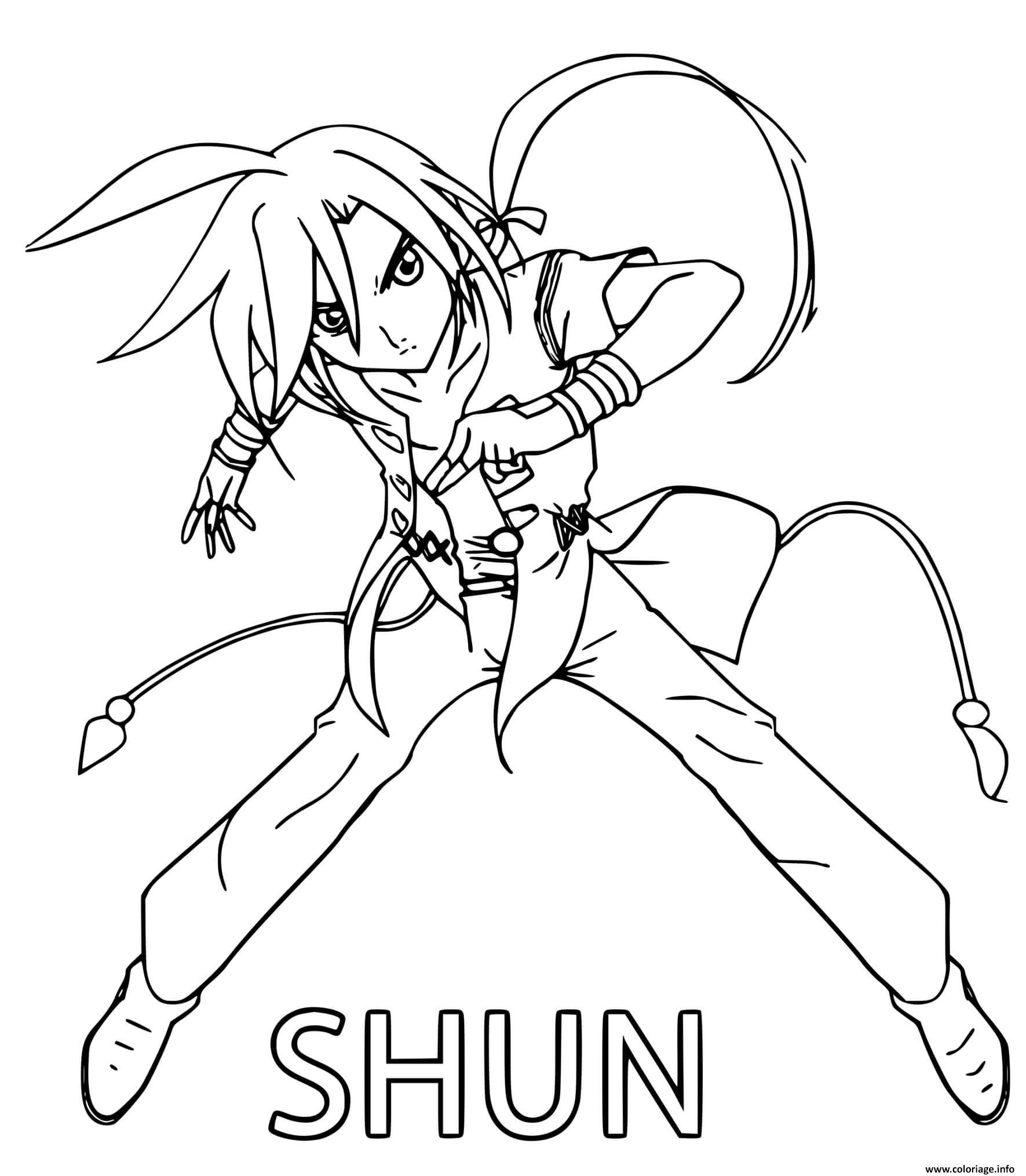 Dessin Shun Bakugan Coloriage Gratuit à Imprimer