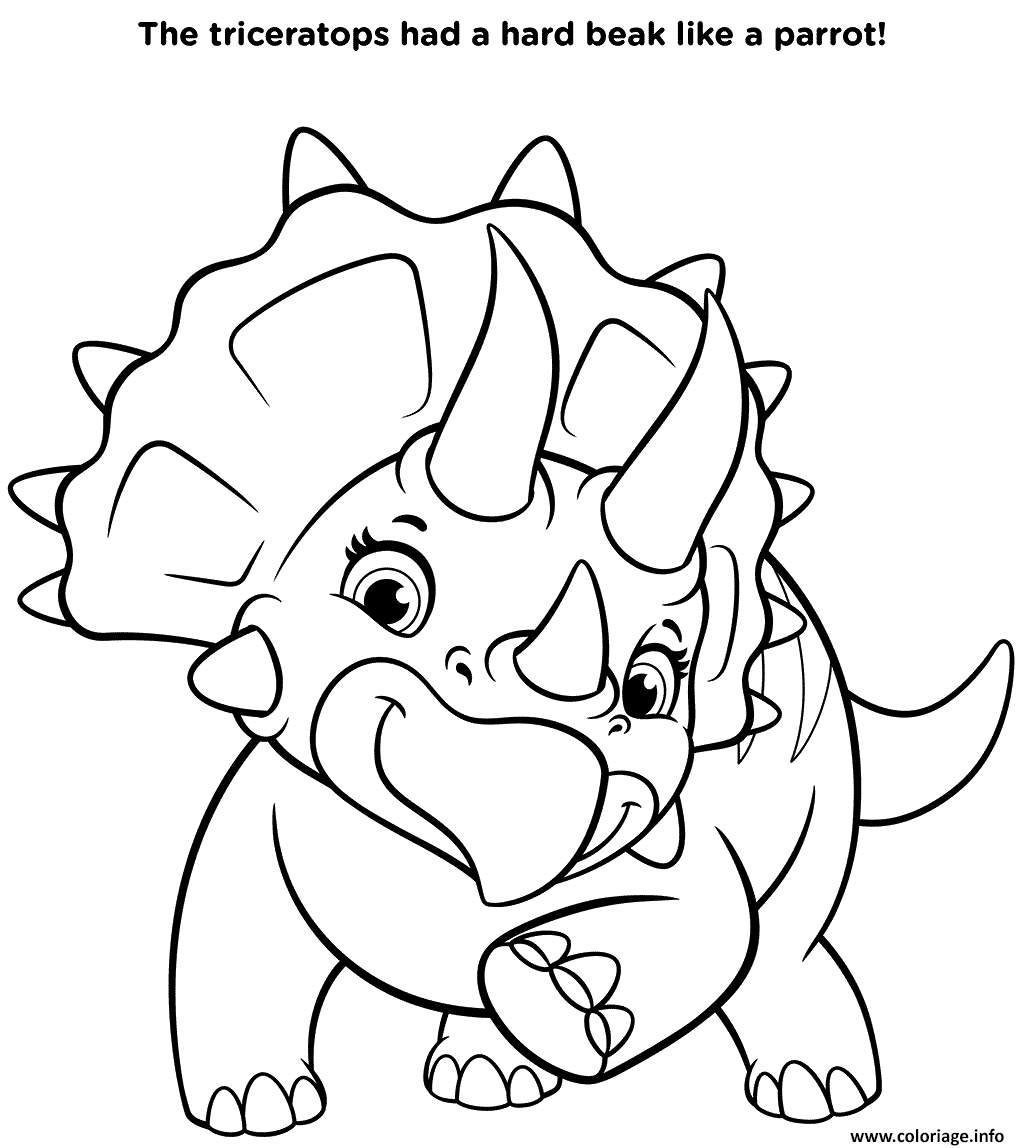 Dessin Triceratops Dinosaure Pat Patrouille Dino Rescue Coloriage Gratuit à Imprimer