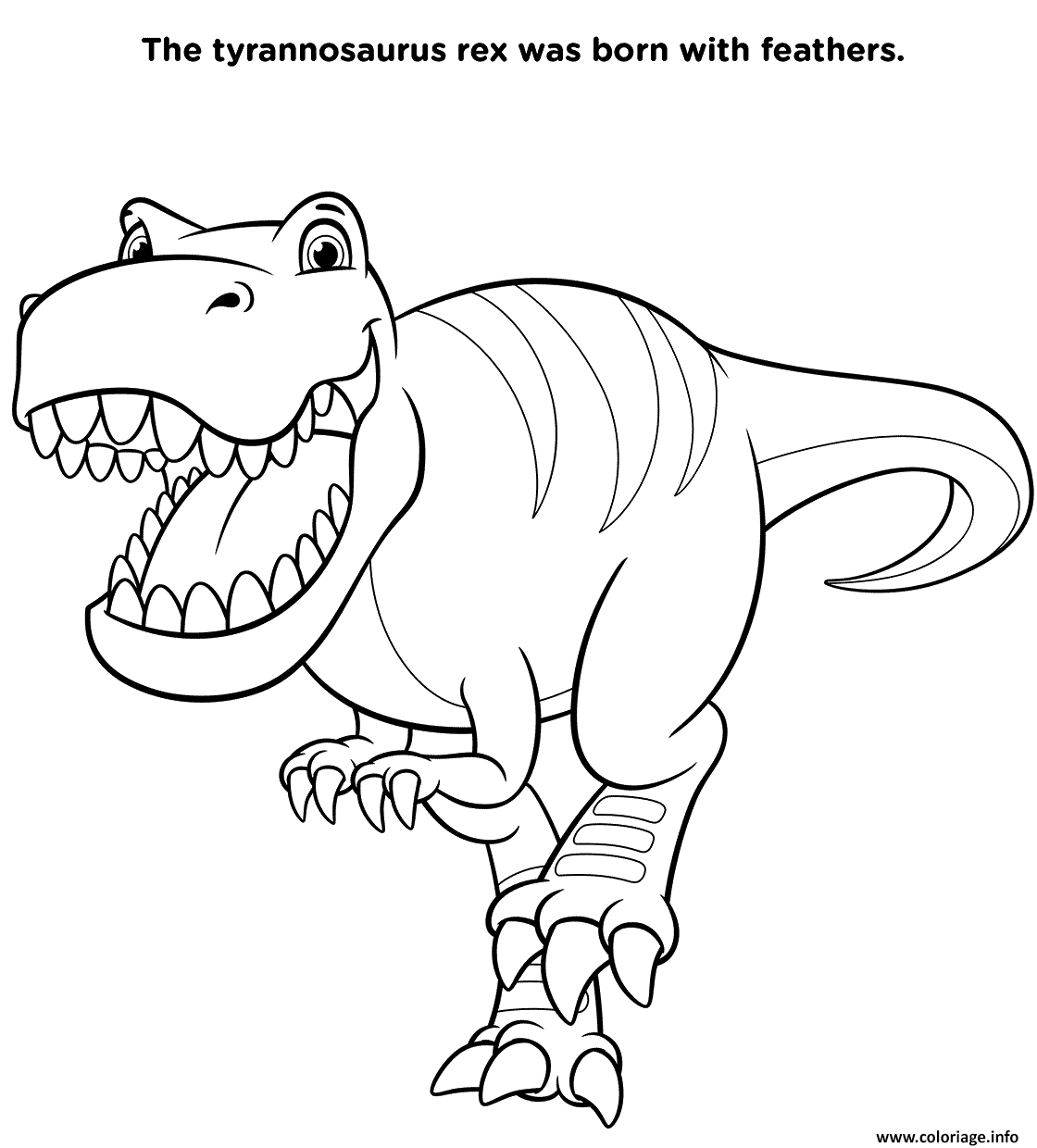 Coloriage Tyrannosaurus Rex For Kids - JeColorie.com