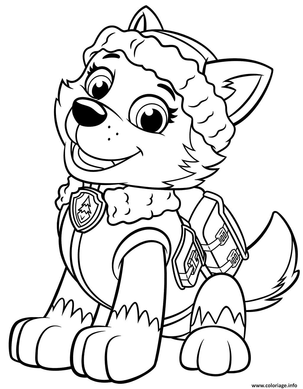 Coloriage Mighty Pups Pat Patrouille Everest Dessin Pat Patrouille