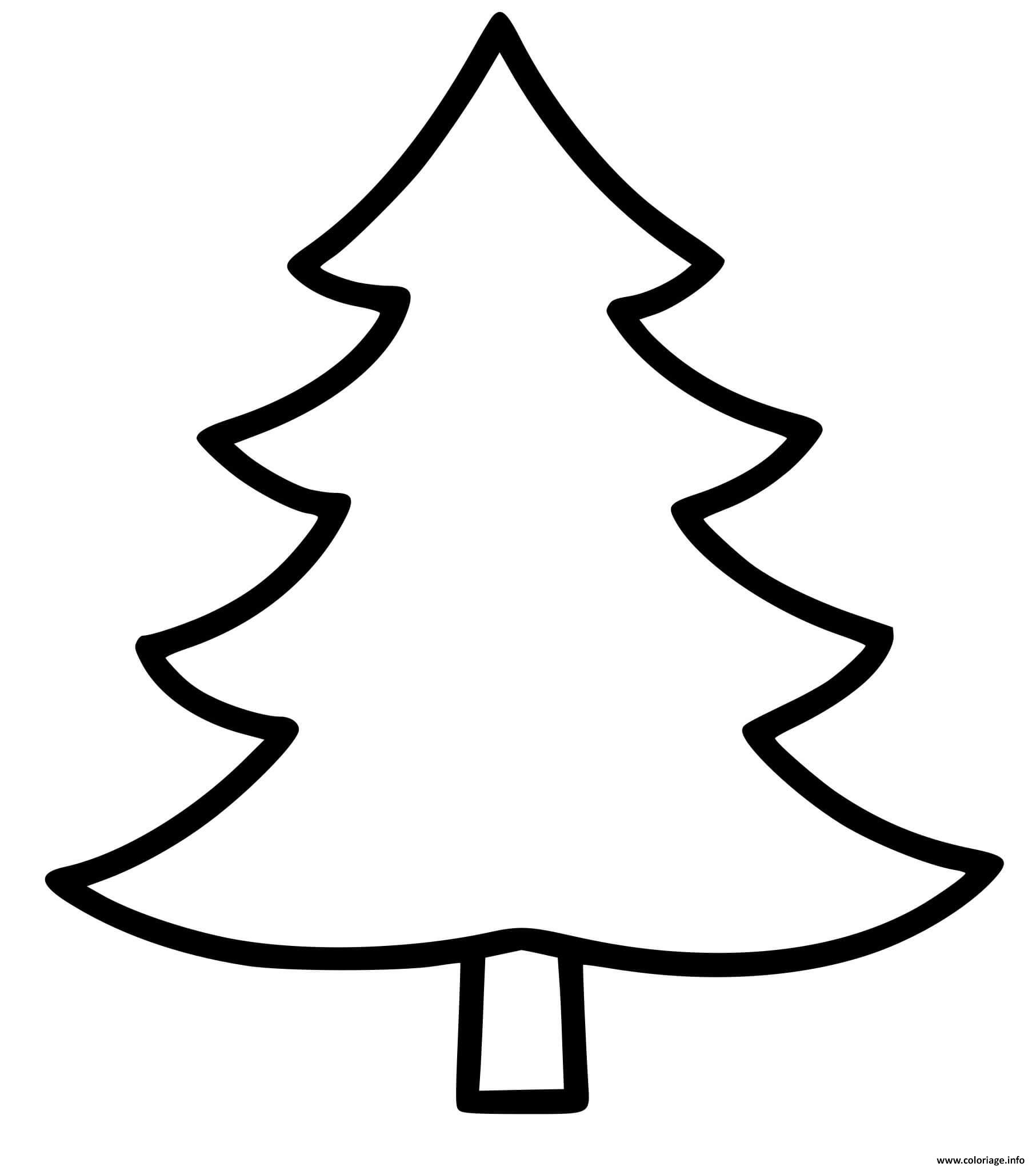 Coloriage sapin de noel vide sans decoration prescolaire  JeColorie.com