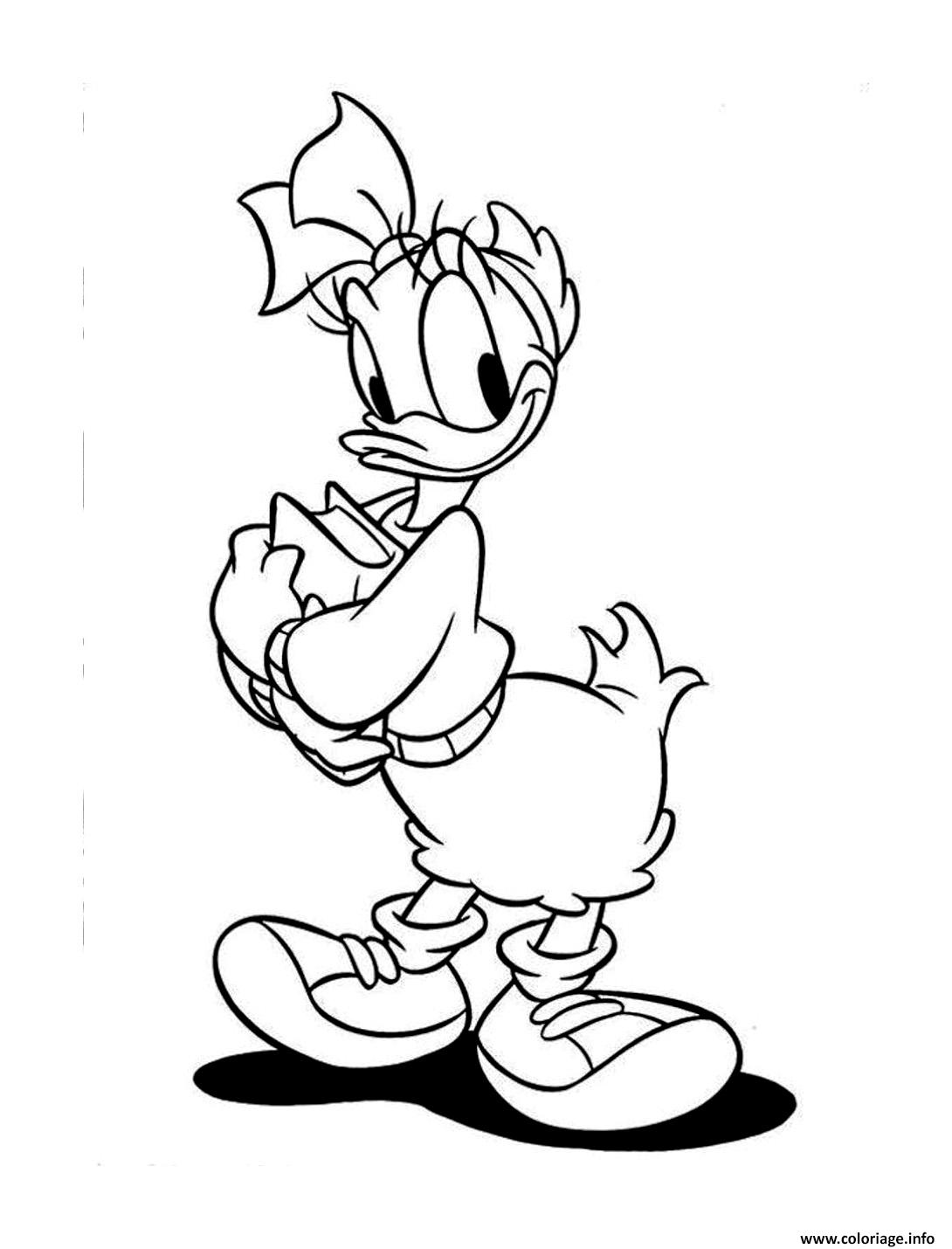 Dessin donald duck amoureux de daisy duck Coloriage Gratuit à Imprimer