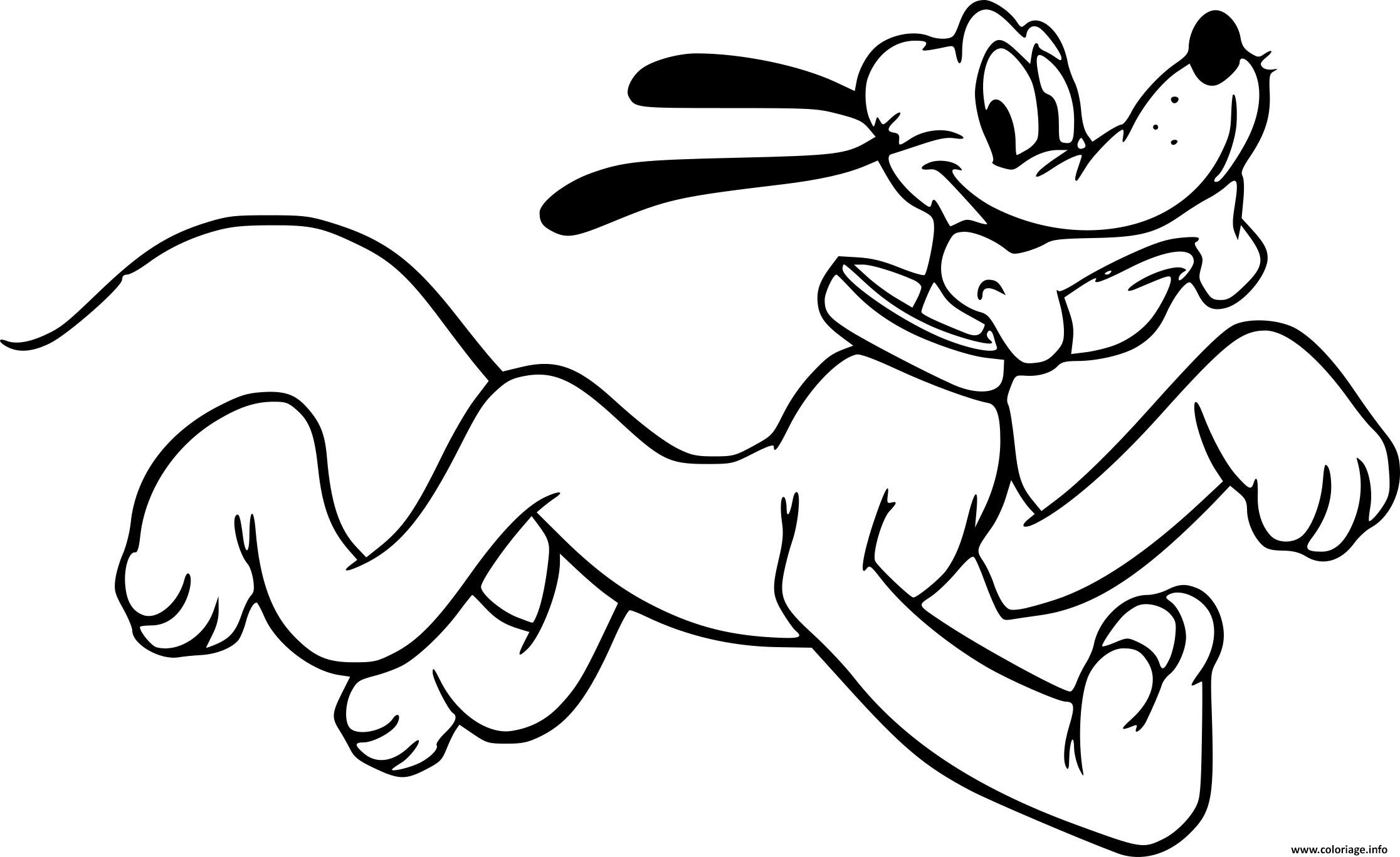 Dessin disney chien pluto Coloriage Gratuit à Imprimer