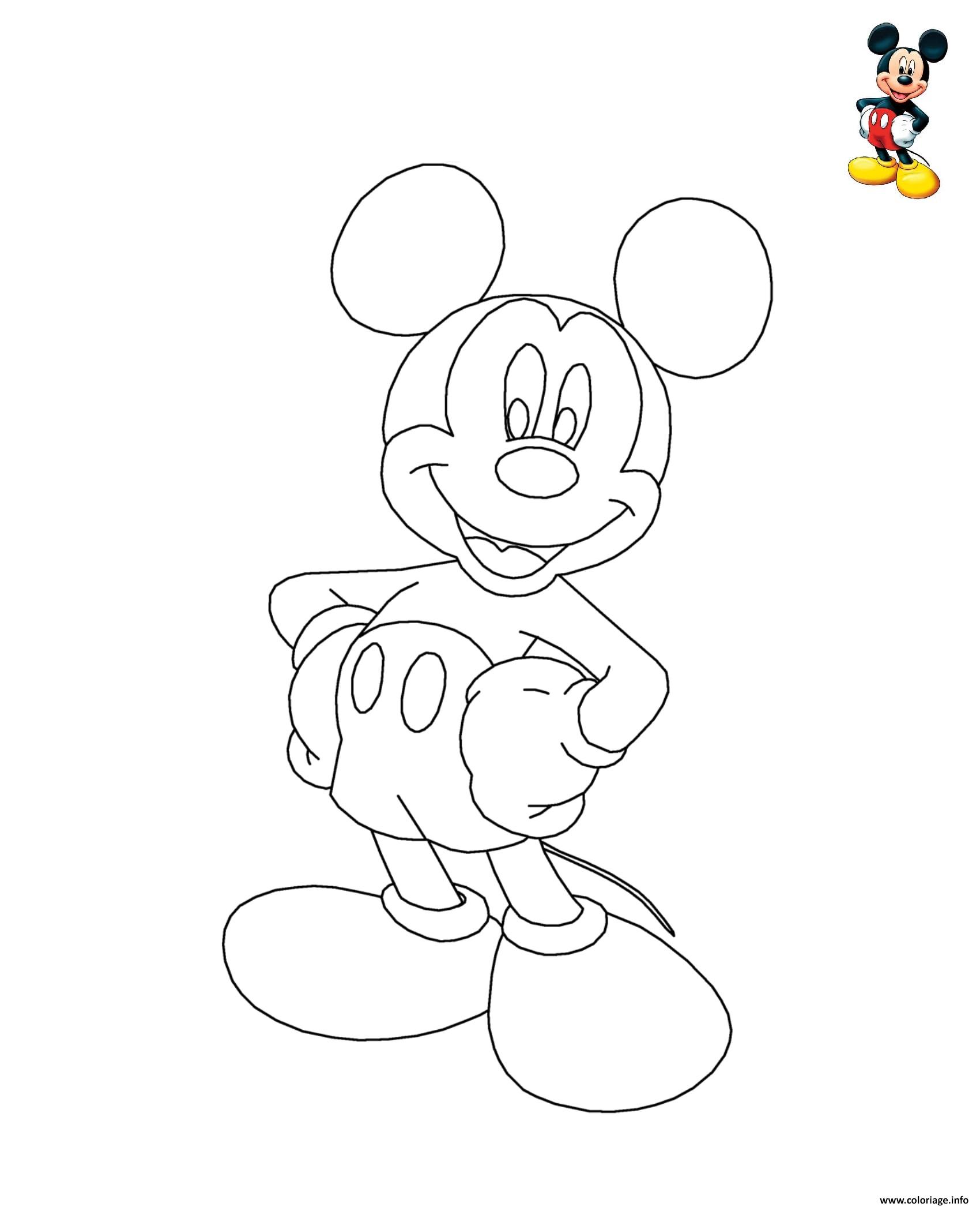 Dessin Mickey Mouse Disney Coloriage Gratuit à Imprimer
