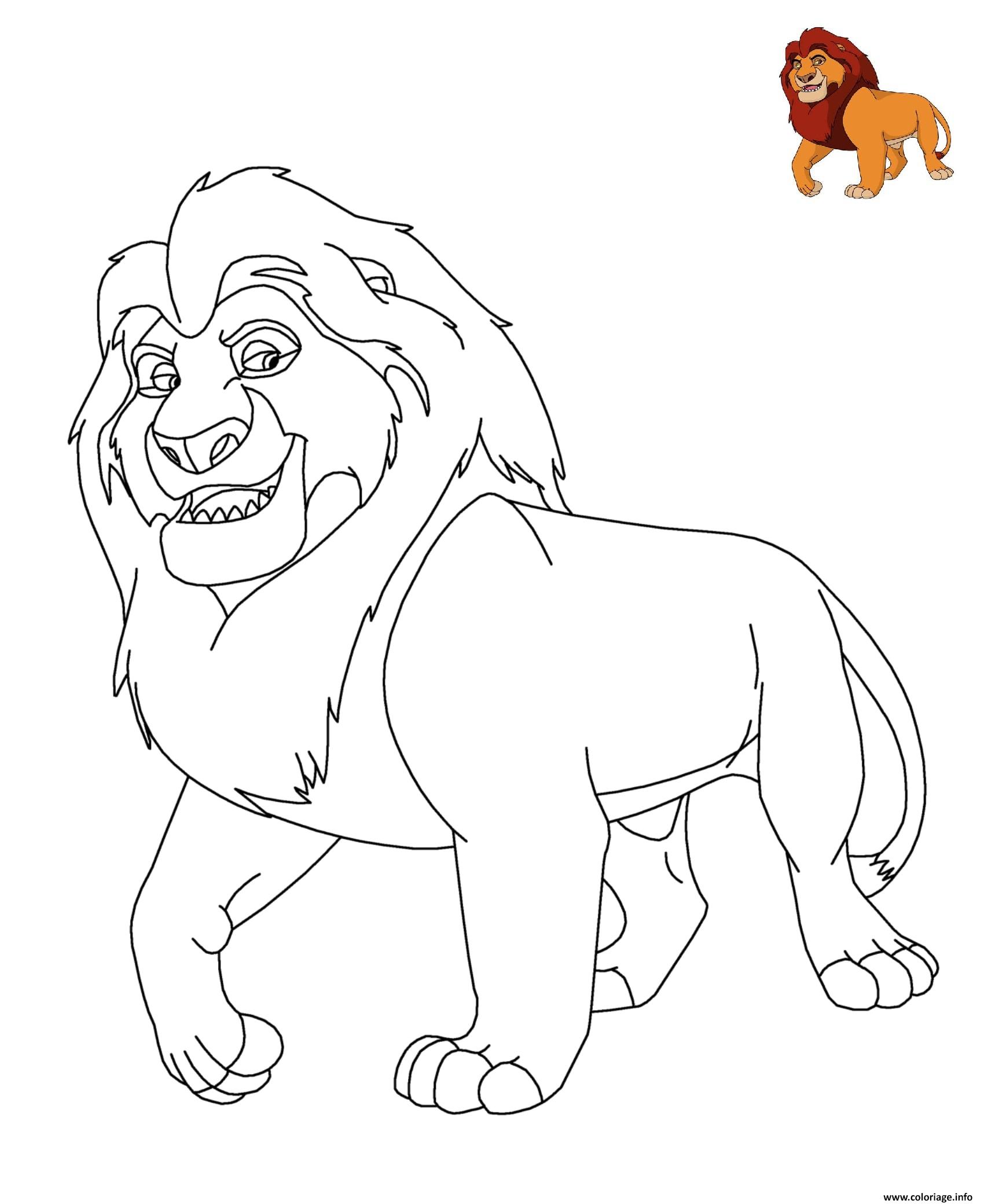 Dessin Le Roi Lion Disney Coloriage Gratuit à Imprimer