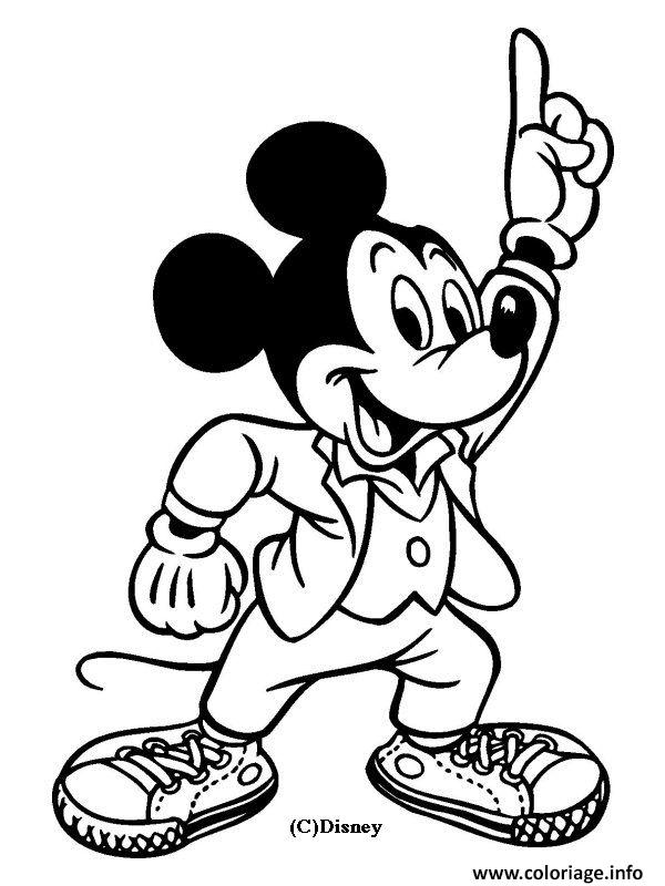 Dessin Mickey danse Coloriage Gratuit à Imprimer