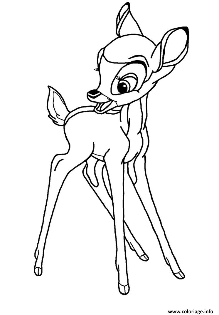 Dessin Bambi film disney sorti en 1942 Coloriage Gratuit à Imprimer
