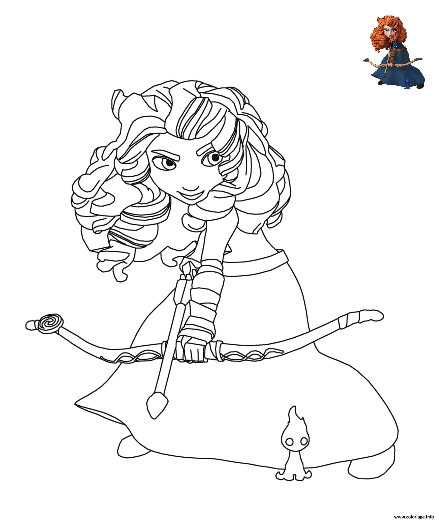 Dessin Merida La Princesse Rebelle de Disney Coloriage Gratuit à Imprimer