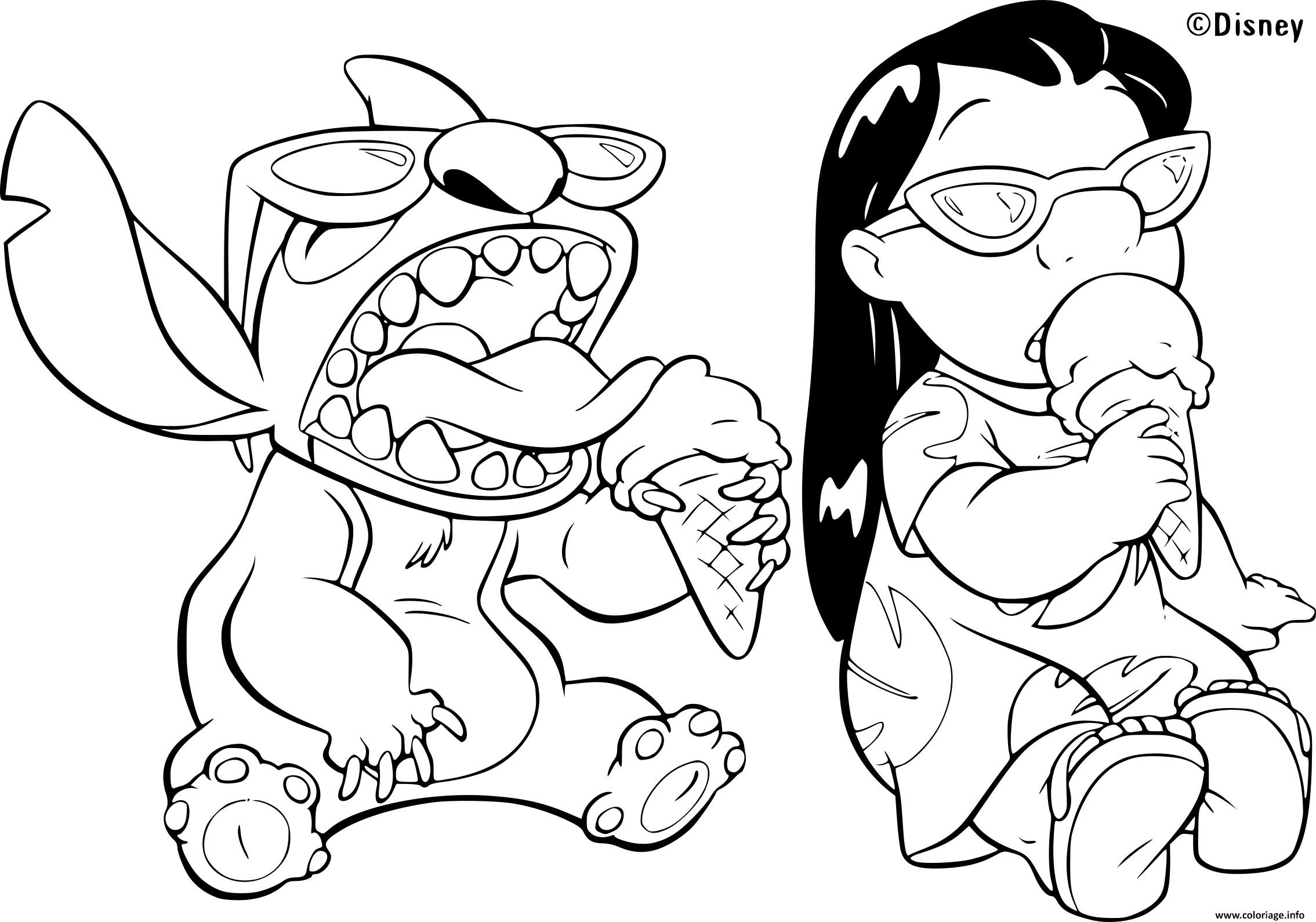 Dessin lilo et stitch disney Coloriage Gratuit à Imprimer